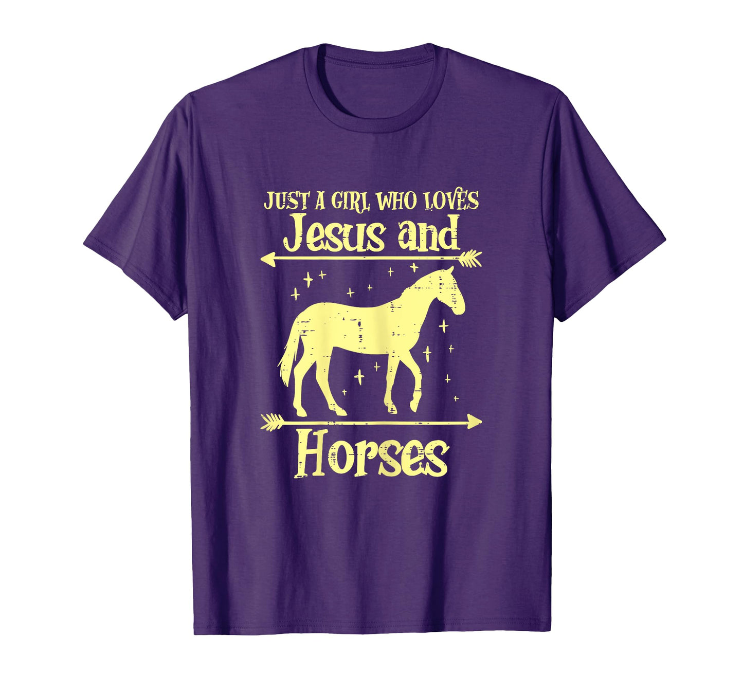 Just A Girl Who Loves Jesus And Horses Christian Girls Women T-Shirt
