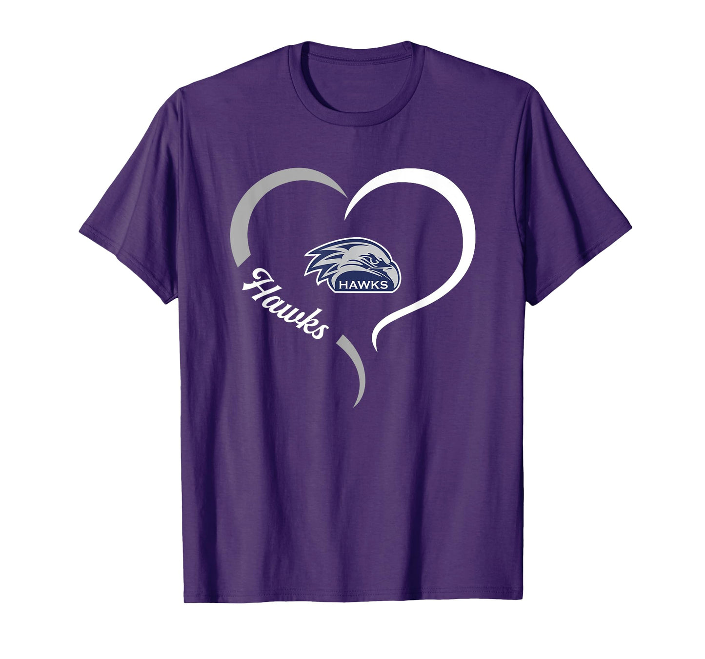 River Ridge Hawks Logo Half Heart Slogan HS T-Shirt