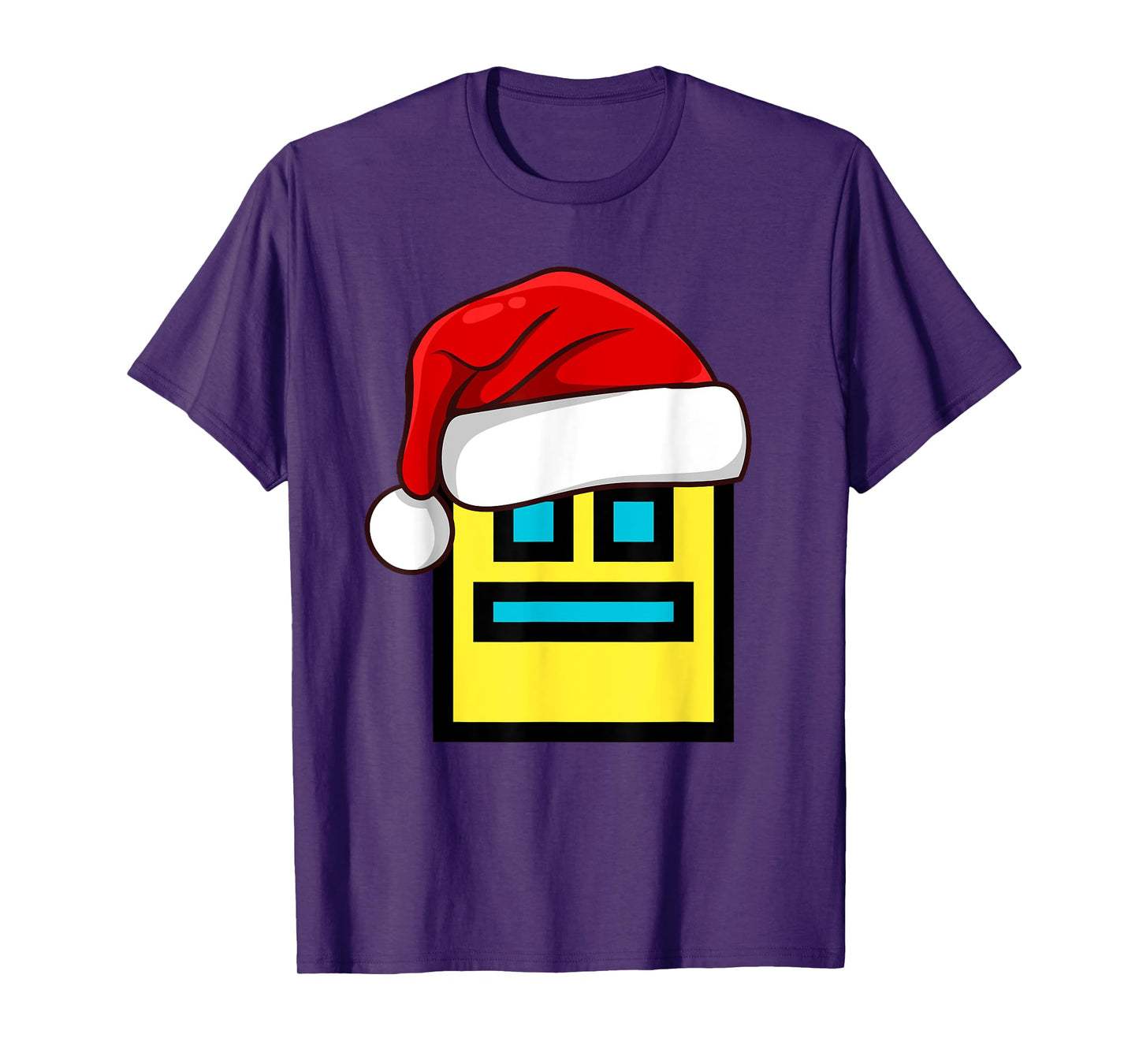 Dash Geometry Repeat Christmas Santa Hat Game Video Gamer T-Shirt