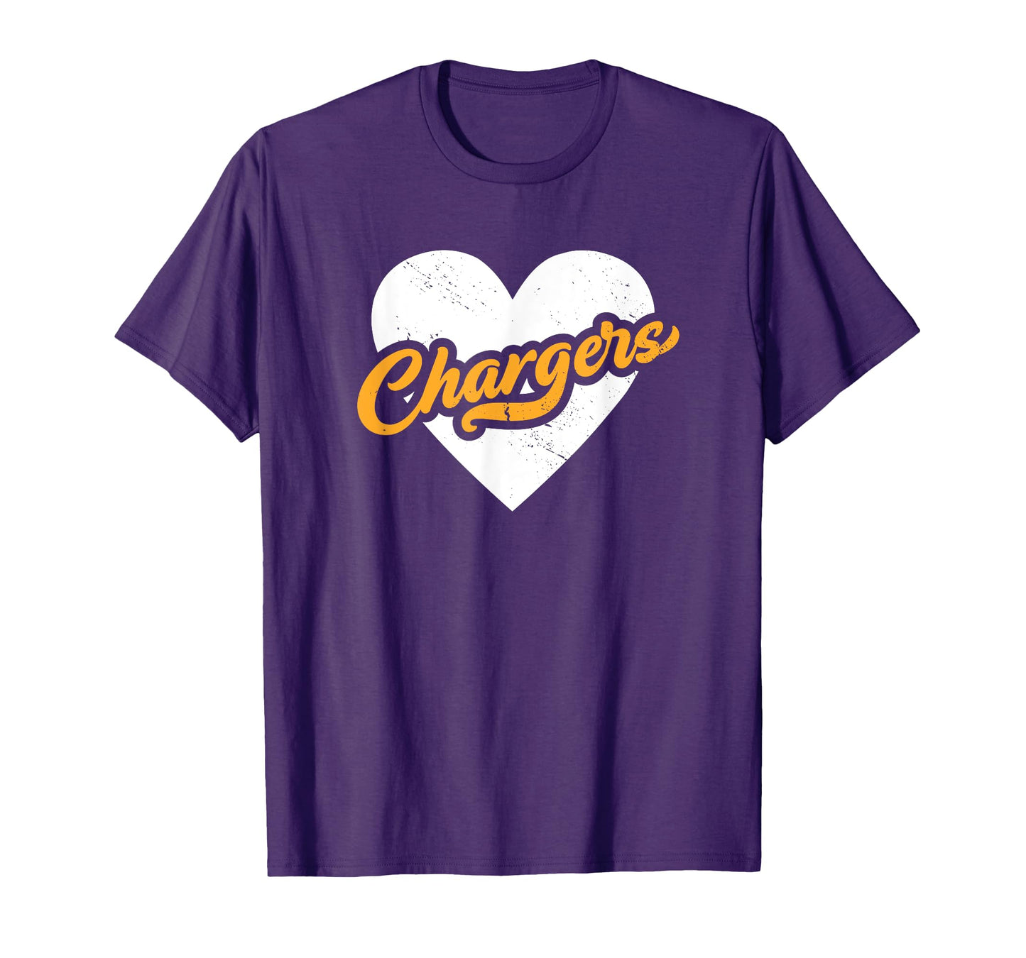 Vintage Chargers High School Go Chargers Pride Heart T-Shirt