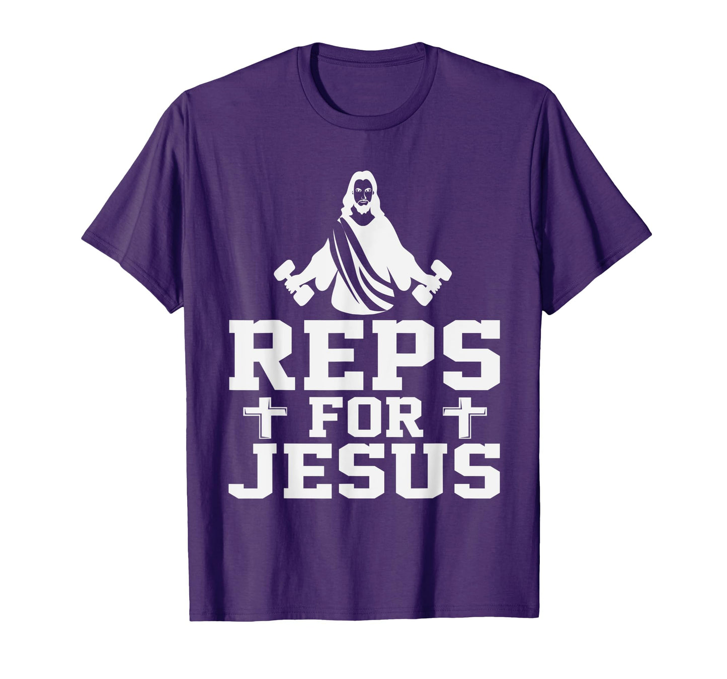 Reps For Jesus Funny Christian Gym Fitness Biceps Quote Gift T-Shirt