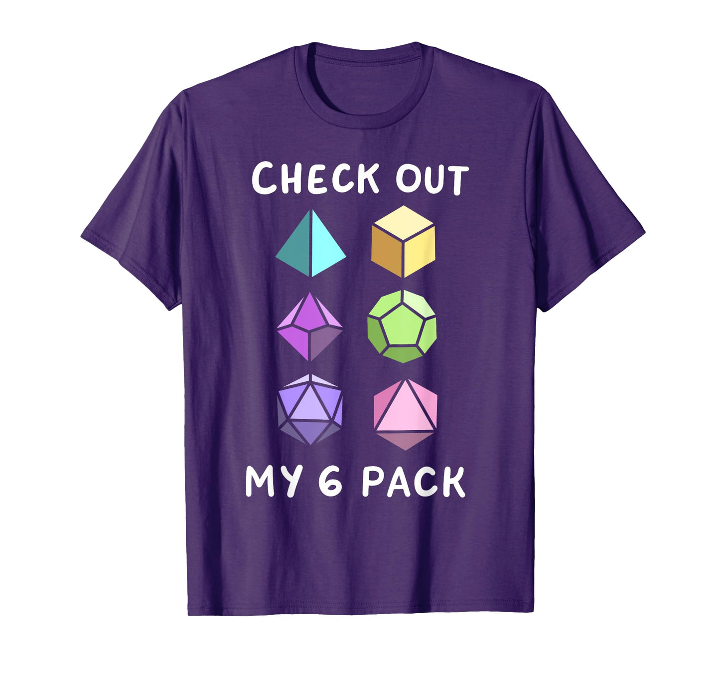 Check Out My Six Pack Funny D20 Dice Set RPG Nerdy Men Boys T-Shirt