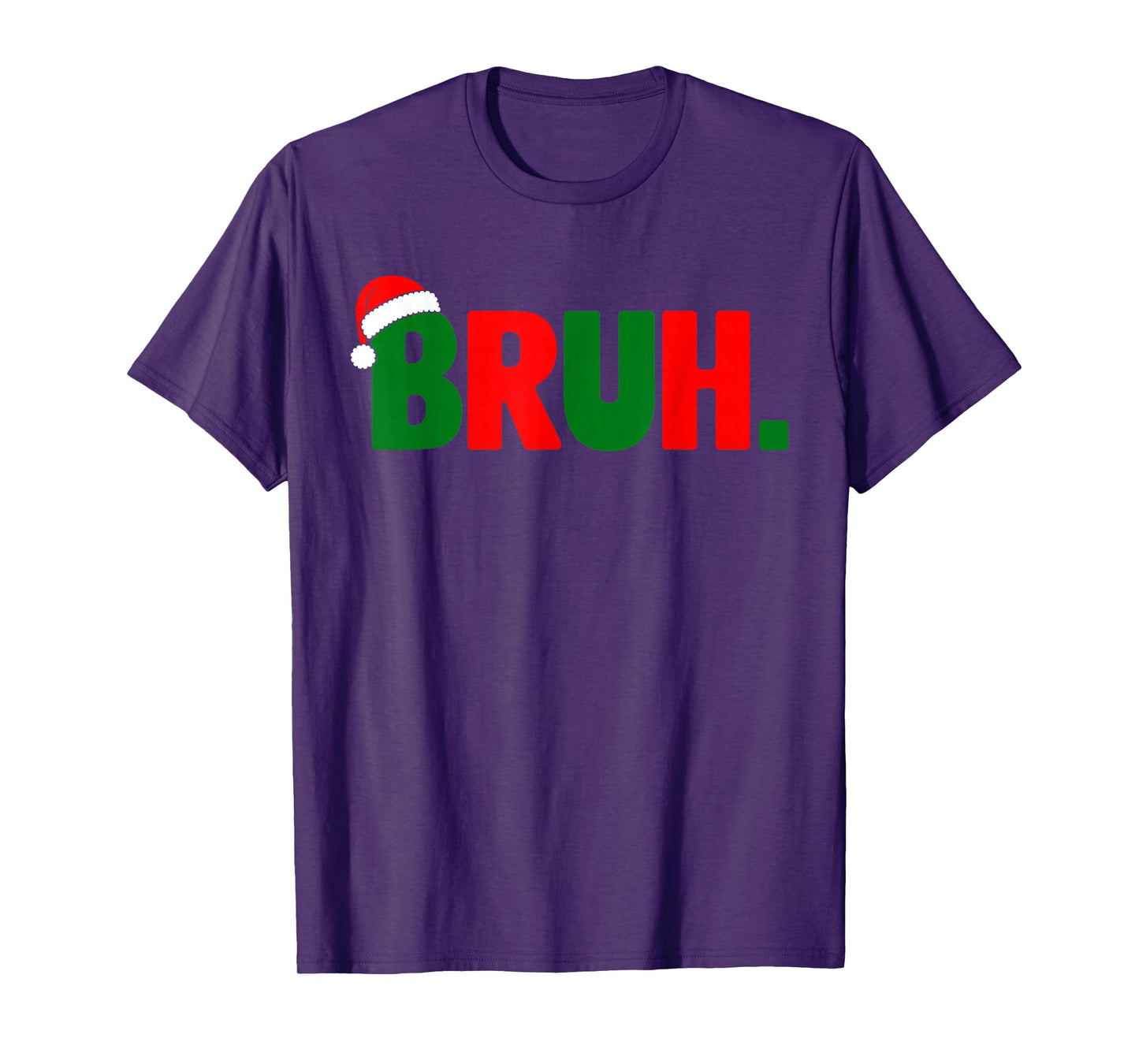 Bruh Funny Christmas Red Green Plaid Teens Xmas Pajamas T-Shirt