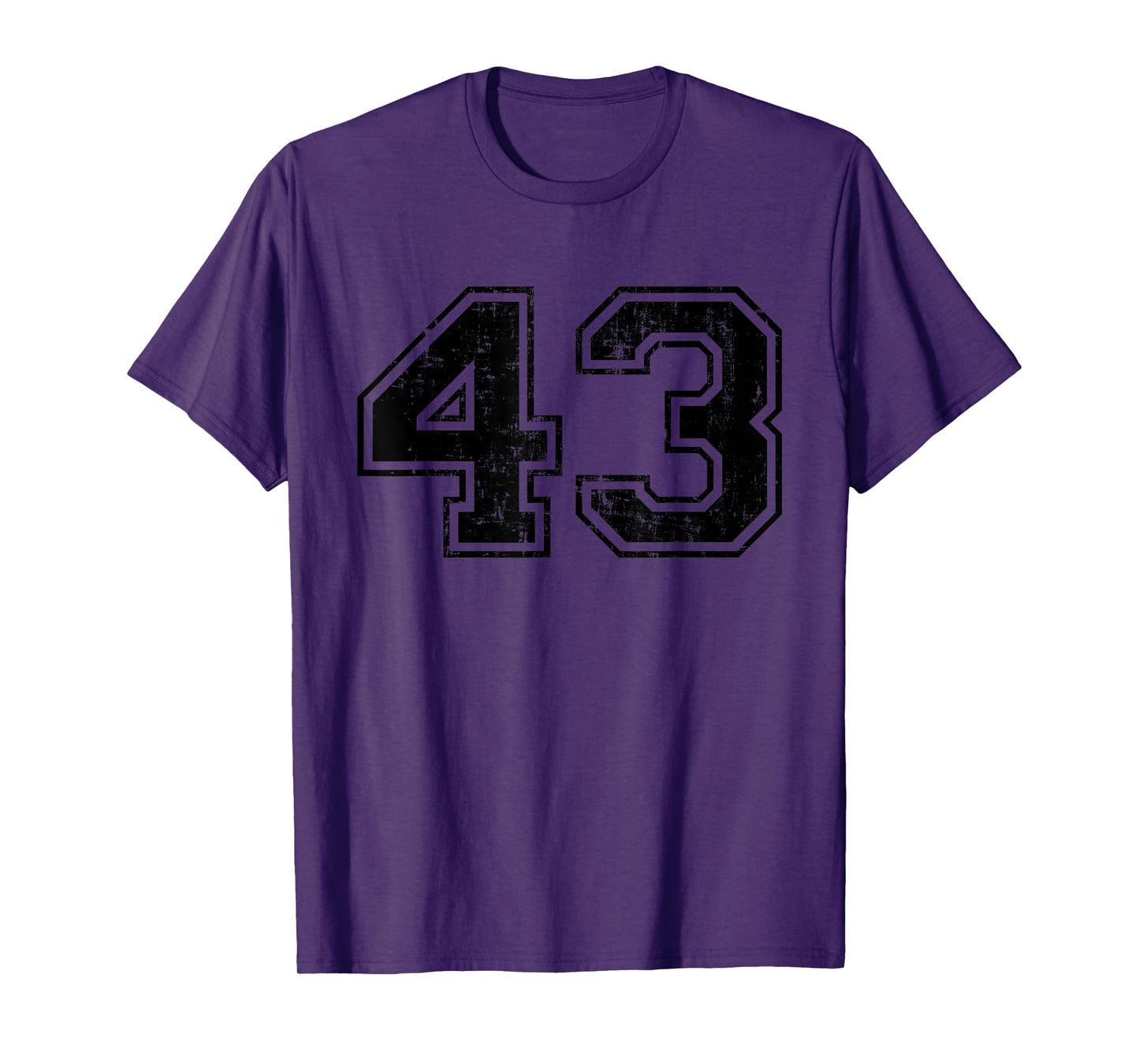 Number 43 Varsity Distressed Vintage Sport Team Player's T-Shirt