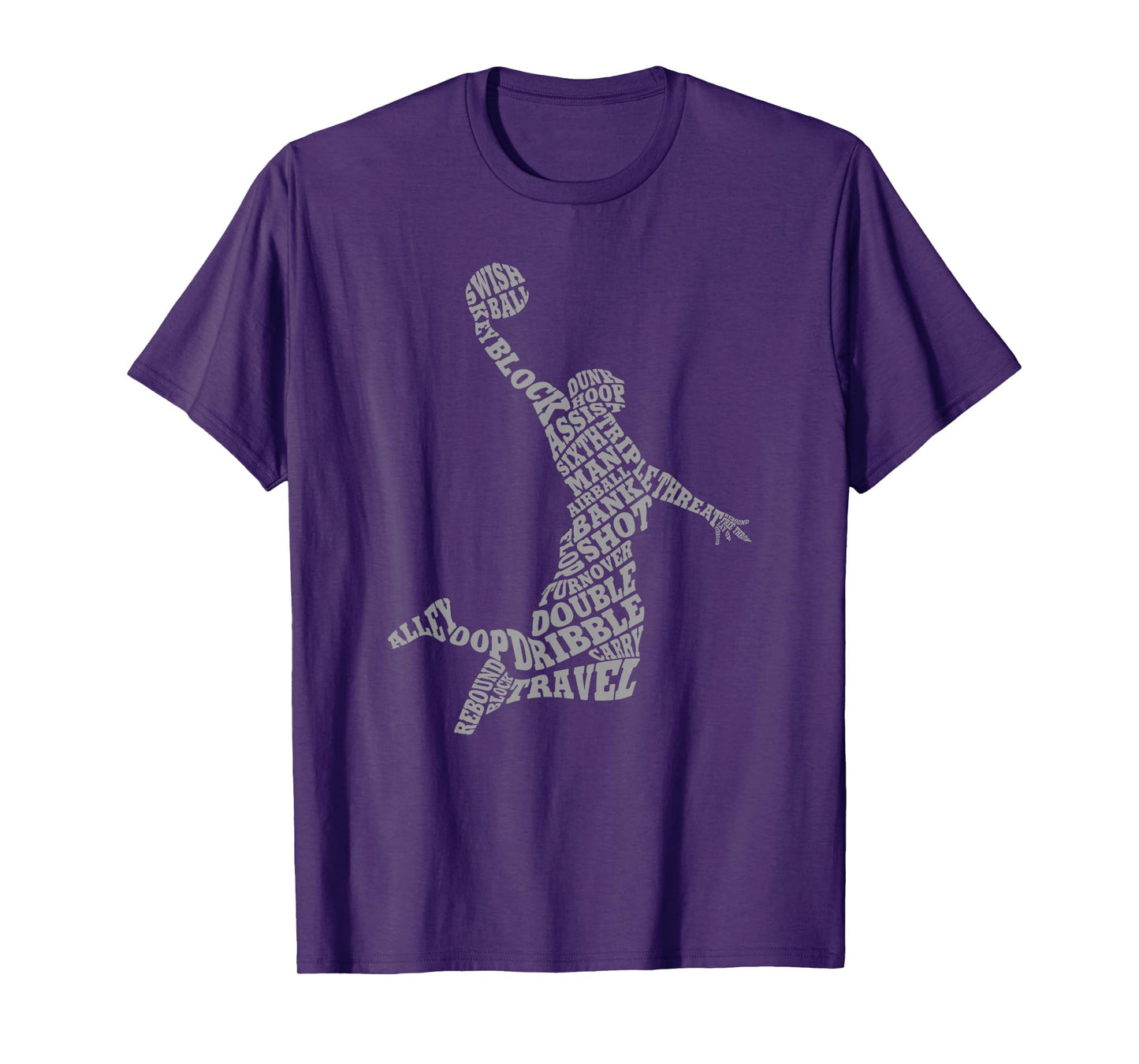 Threadrock Basketball Player Typography Word Art T-Shirt