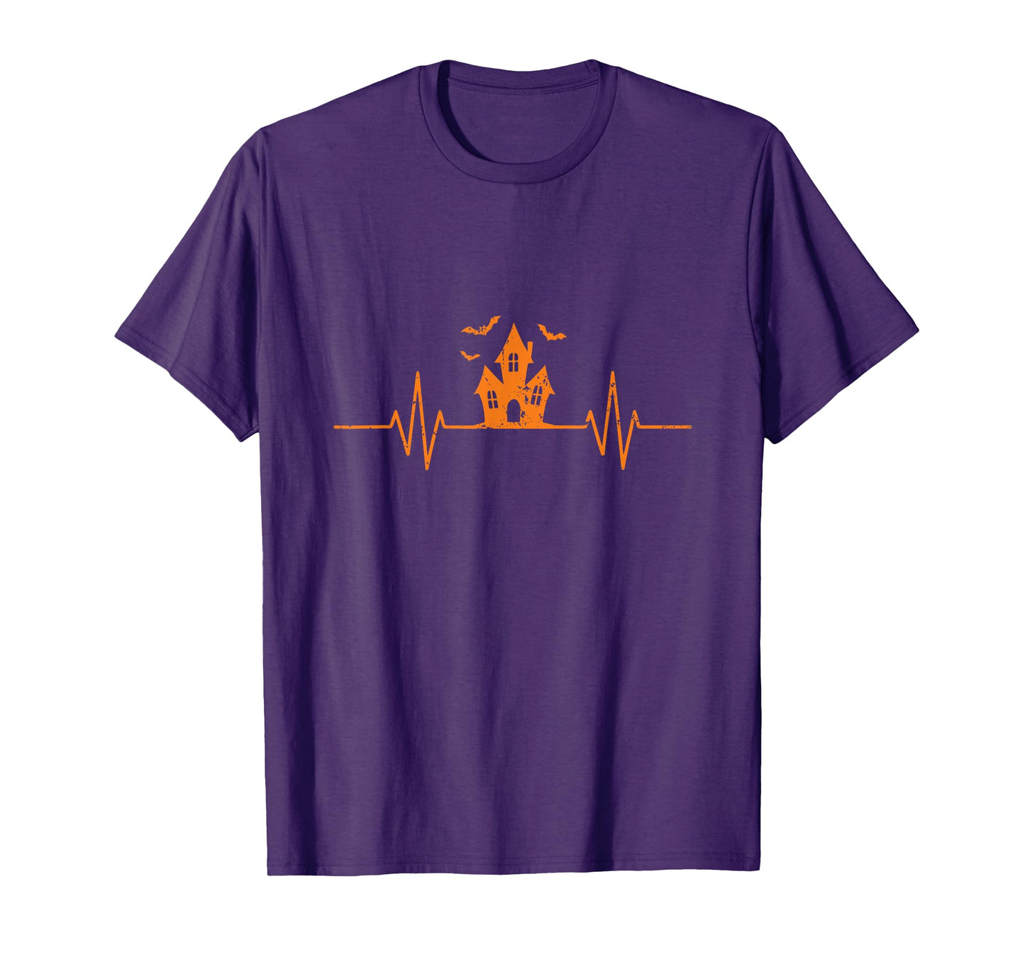 Halloween House Heartbeat EKG Line Halloween T-Shirt