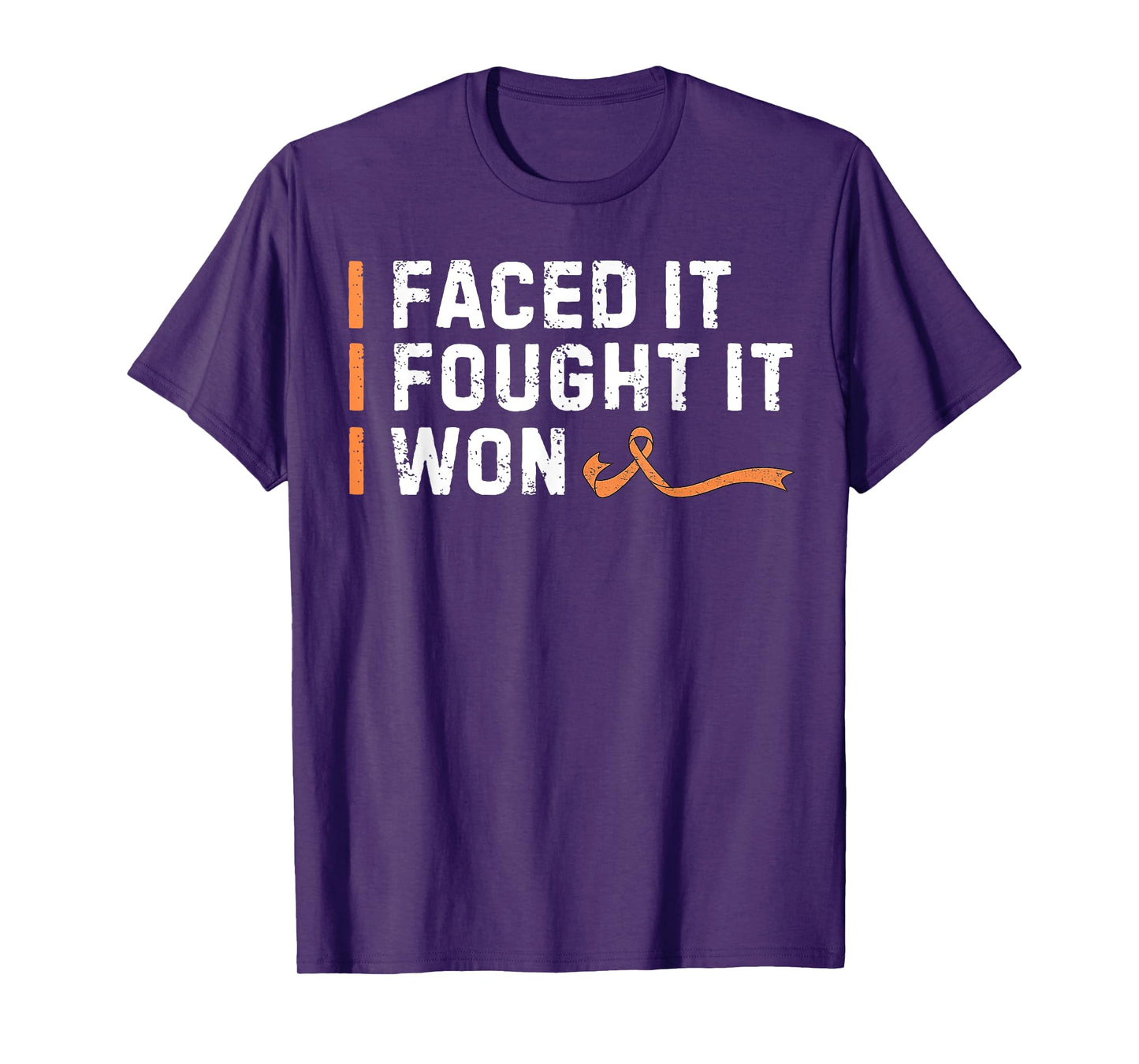 I Faced It I Fought It I Won Survivor Leukemia Awareness T-Shirt