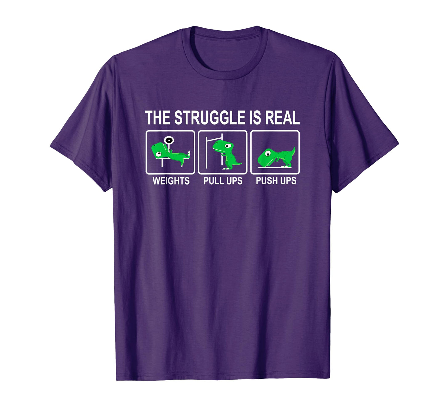 Dinosaur Gym Dino Workout Fun Strongman The Struggle Is Real T-Shirt