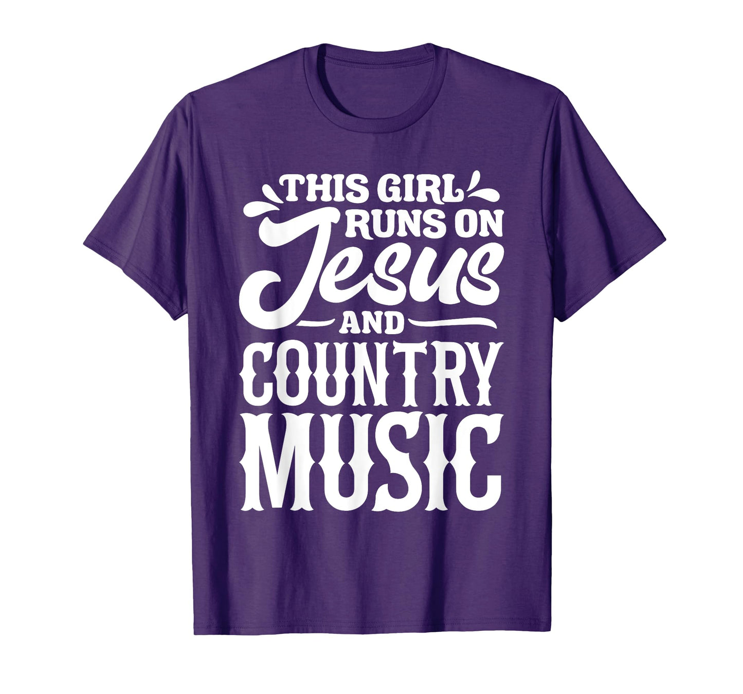 Country Music Graphic Women Girls Jesus Country Music Fans T-Shirt