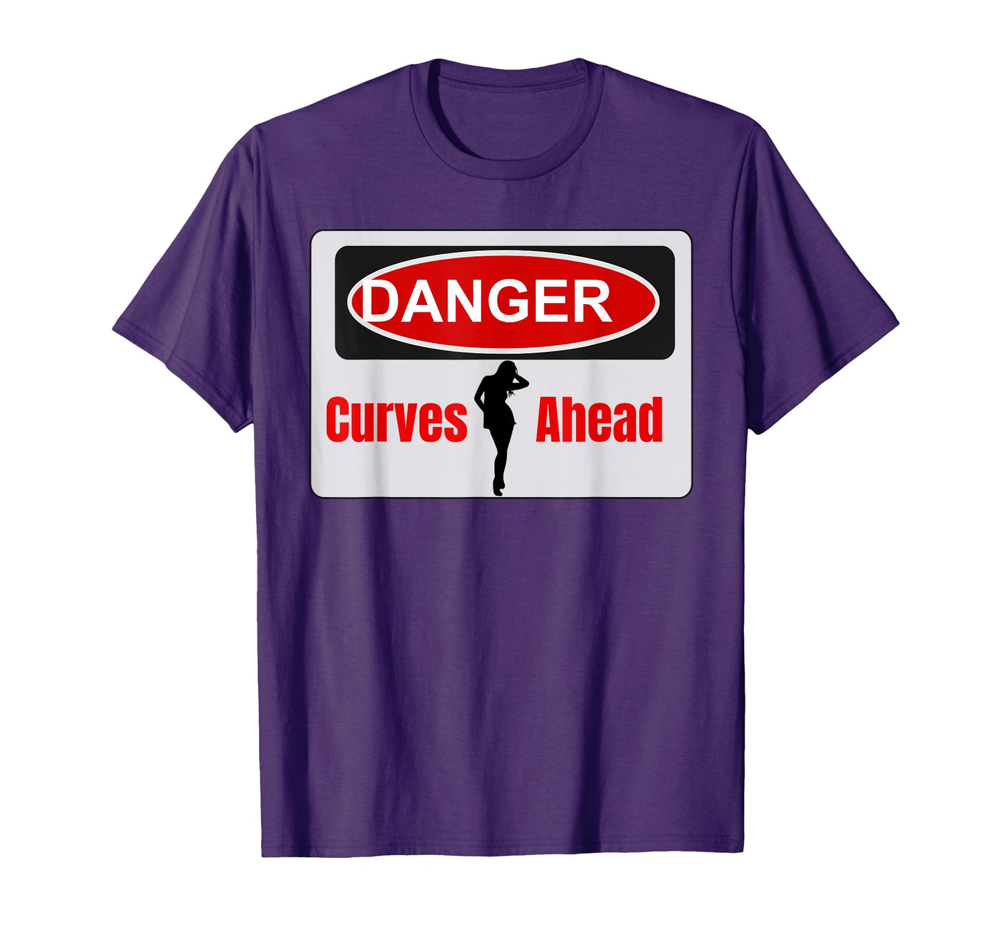 Danger Curves Ahead Female Silhouette T-Shirt