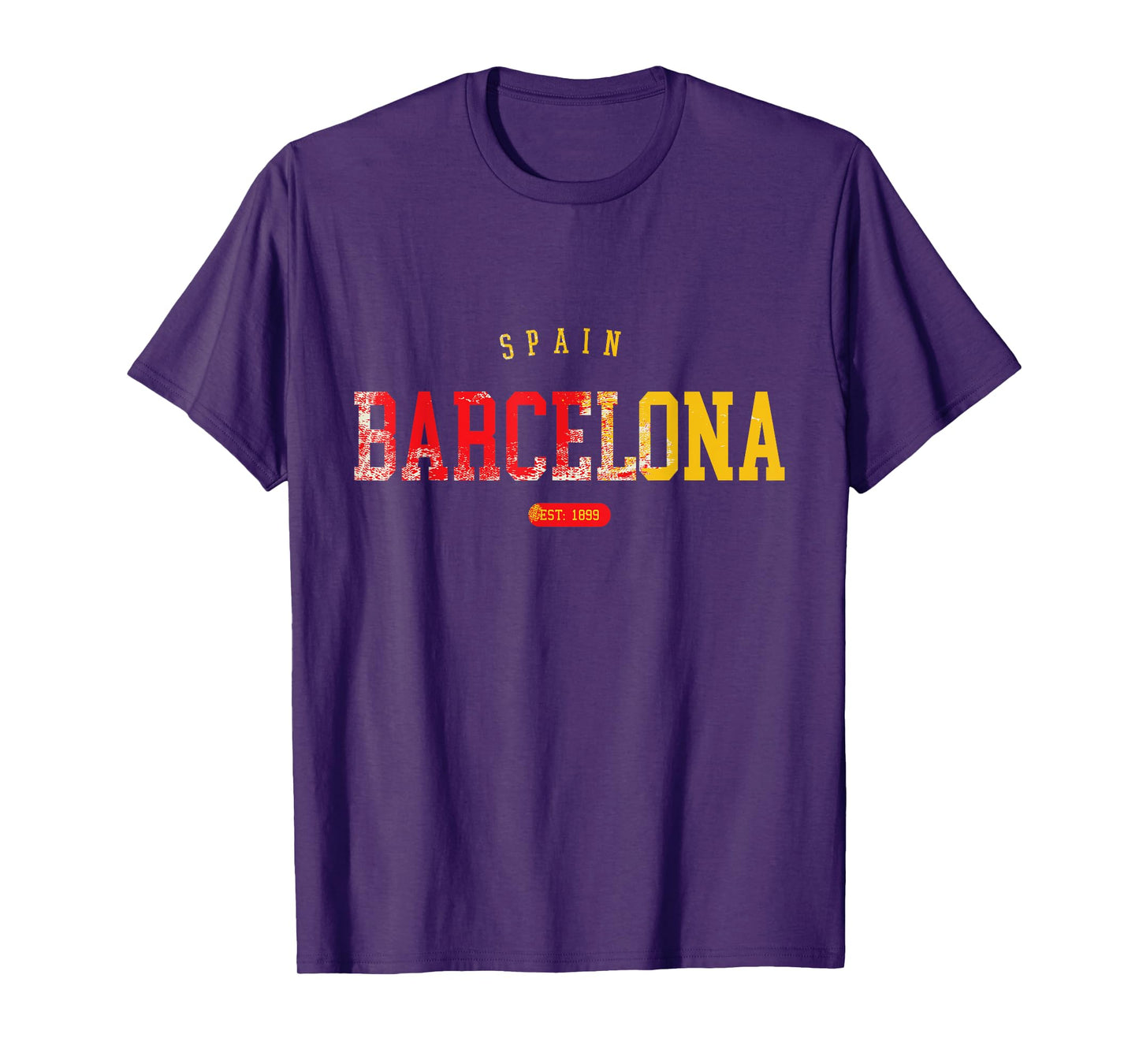 Vintage Barcelona Spain Athletic Sport Varsity Style T-Shirt