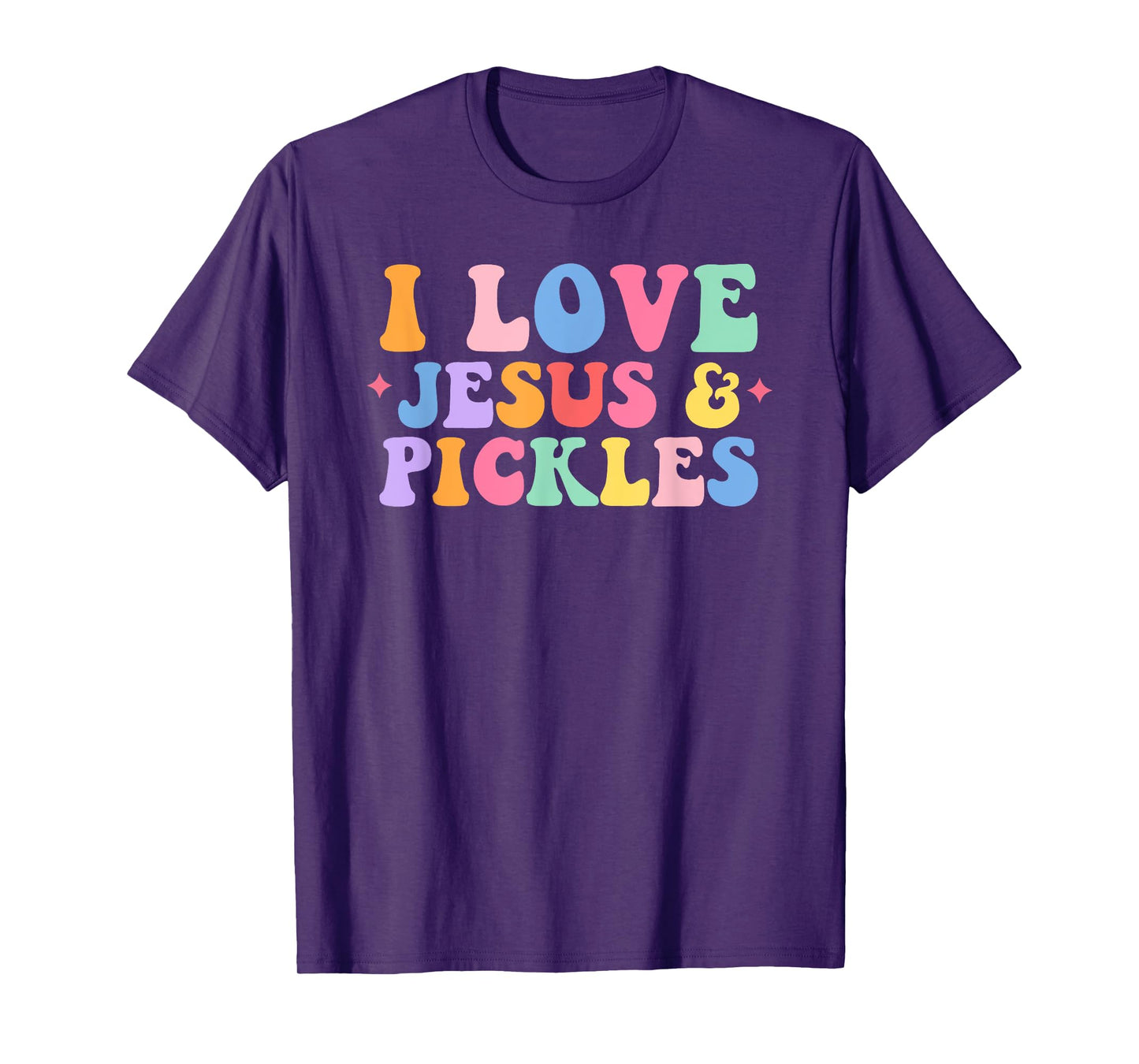 Hippie Groovy I Love Pickles & Jesus Pickle Retro T-Shirt