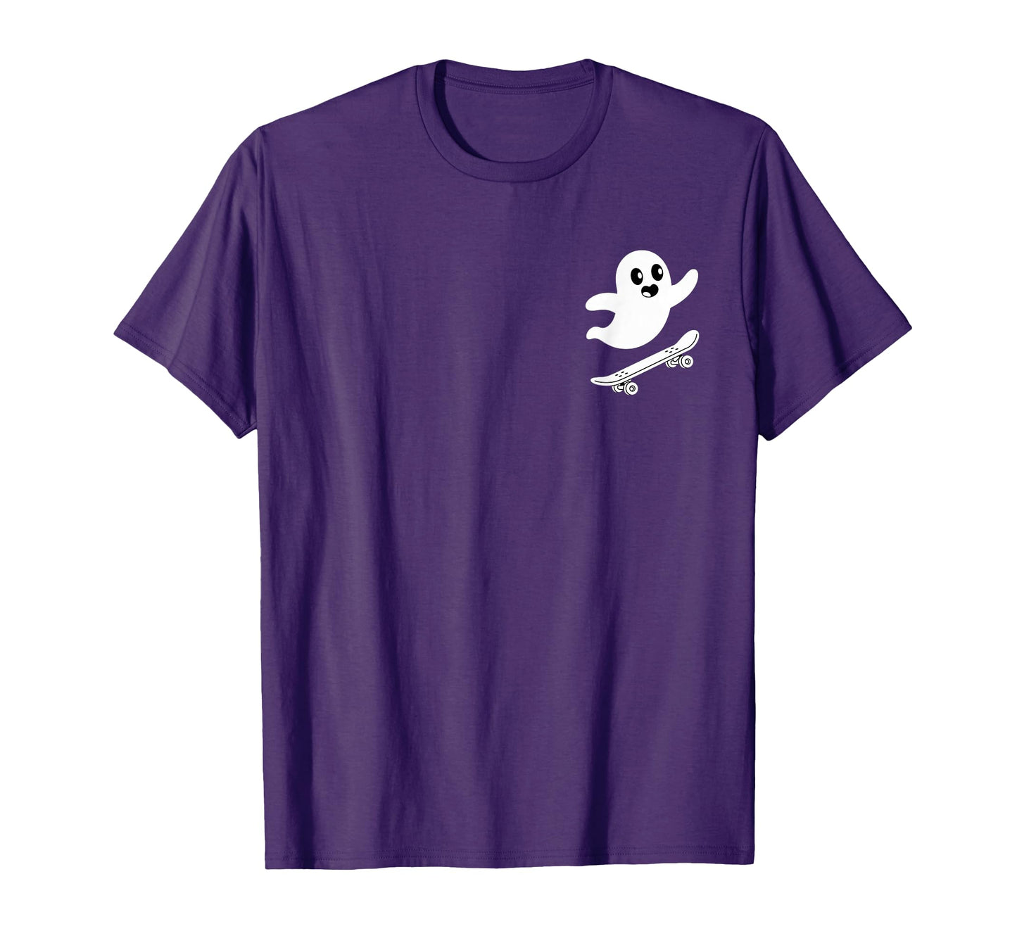 Funny Ghost On Skateboard Retro Halloween Costume Kids Boys T-Shirt