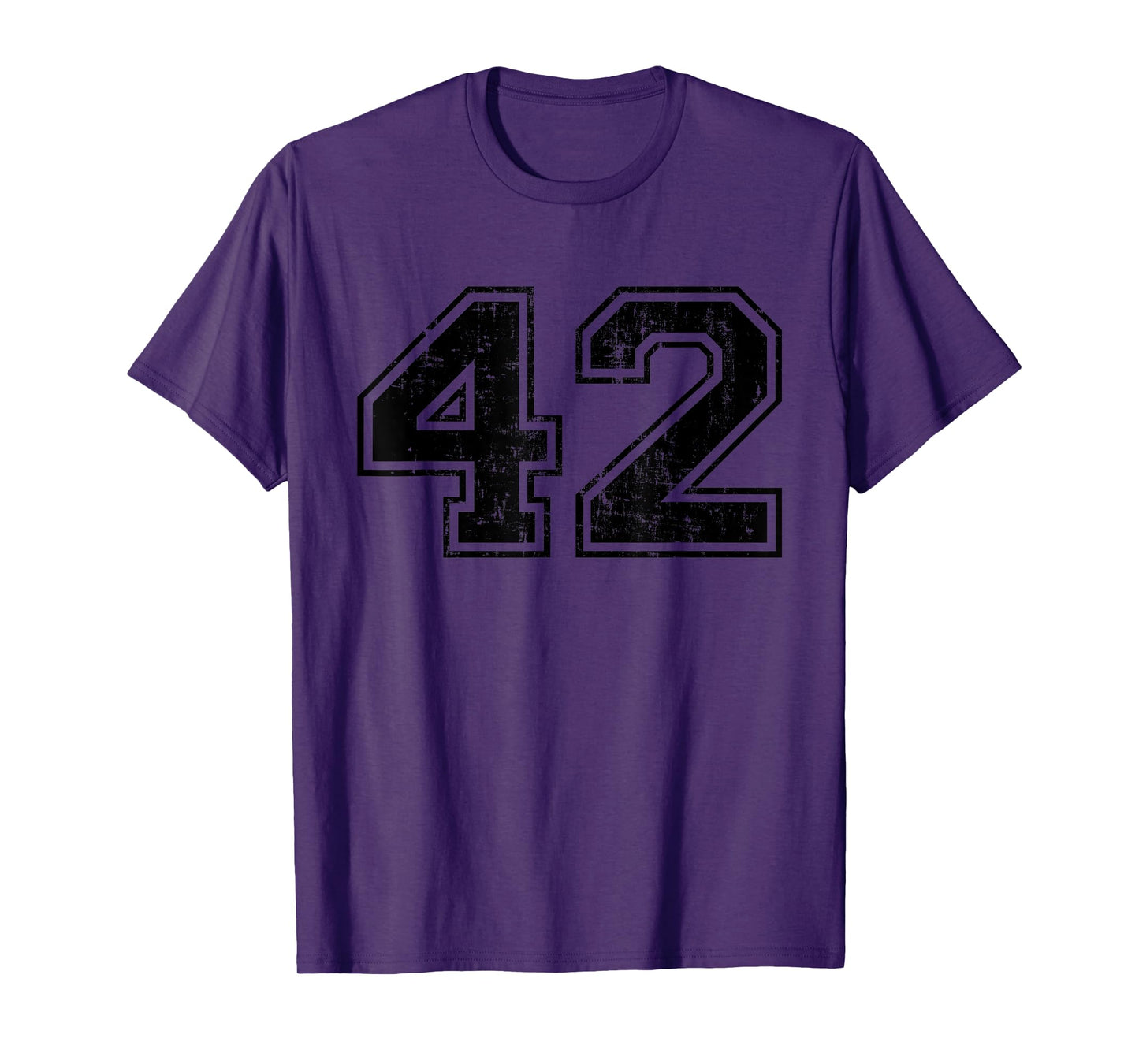 Number 42 Varsity Distressed Vintage Sport Team Player's T-Shirt