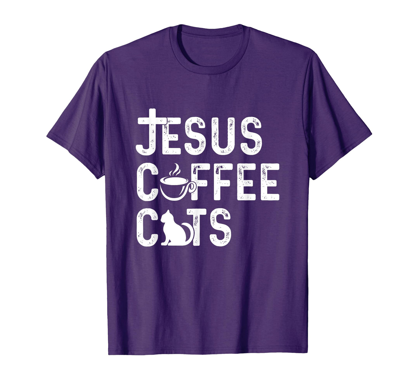Christian Jesus, Coffee, Cats - Religous Cat Caffeine Lover Men Women Girls Kids T-Shirt