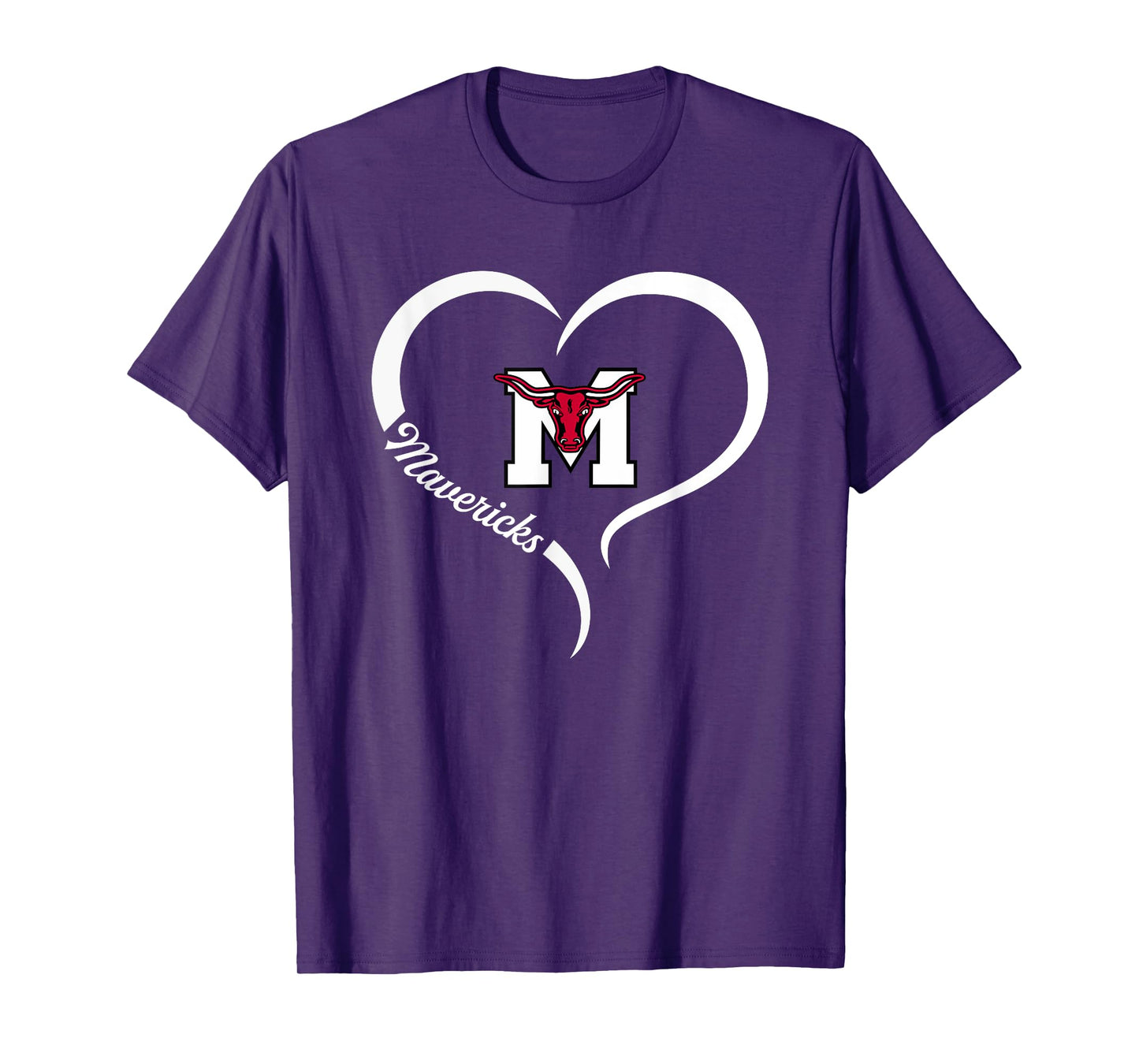 Marshall Mavericks Logo Half Heart Slogan HS T-Shirt