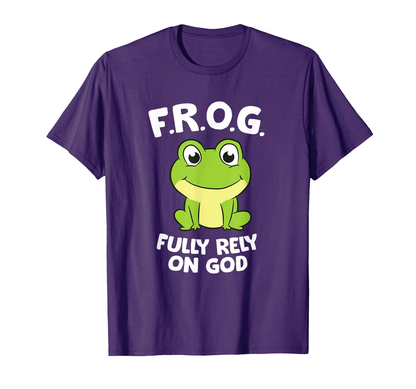 Cute Frog Fully Rely On God Christian Frog T-Shirt