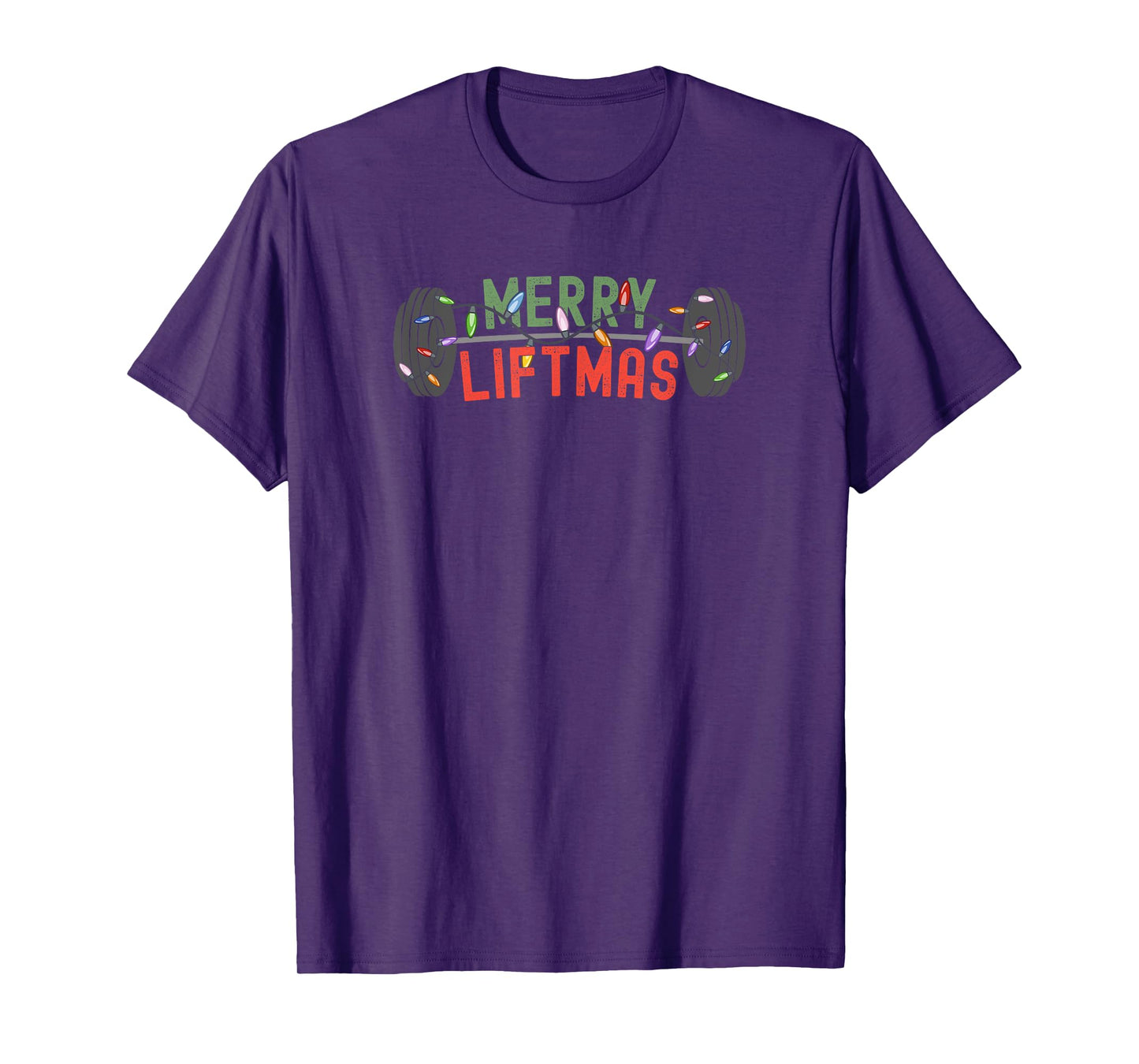 Merry Liftmas - Funny Weightlifter, Weightlifting, Weights T-Shirt