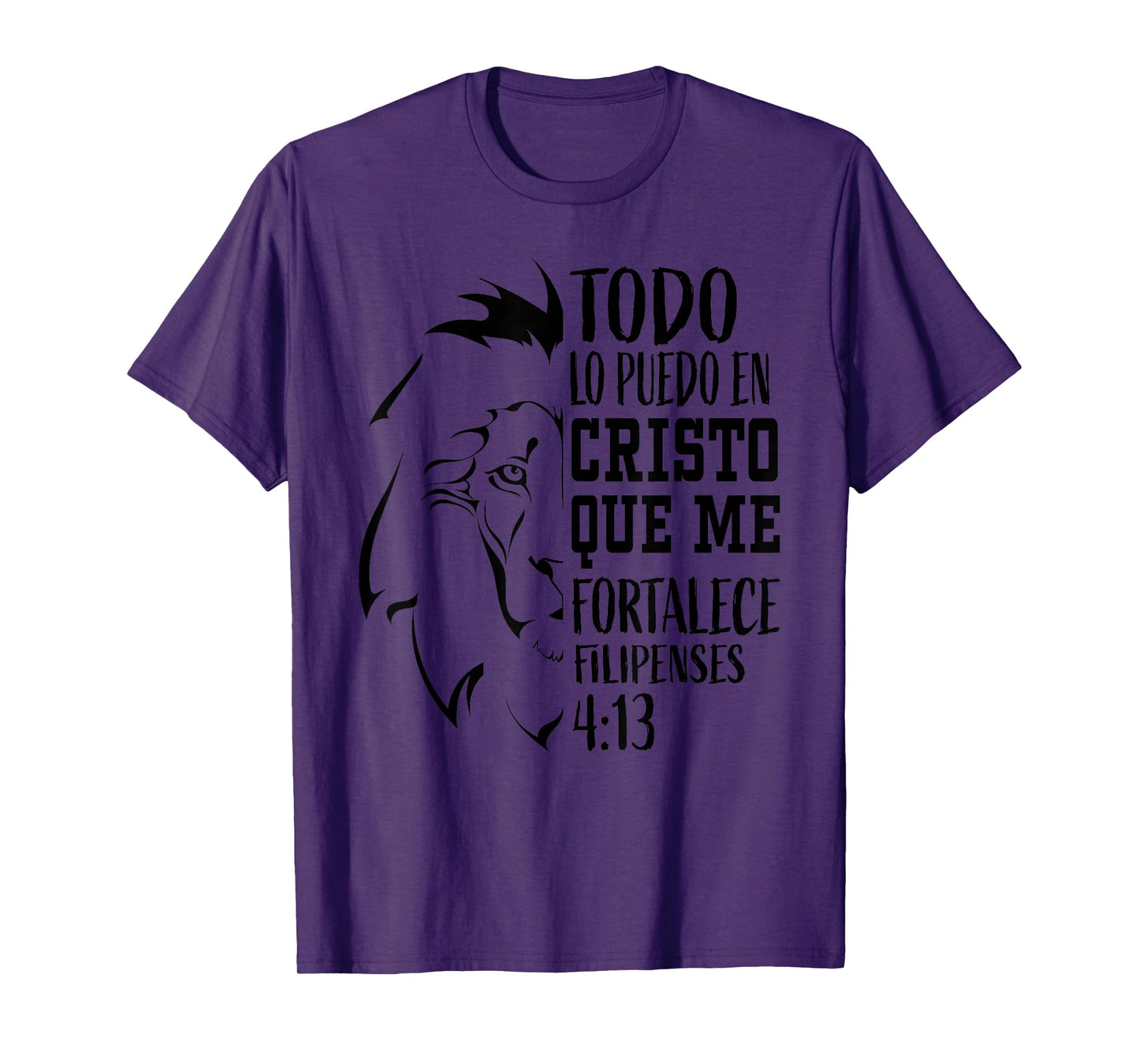 Christian Gifts Spanish Lion Filipenses 4:13 Verse Sayings T-Shirt