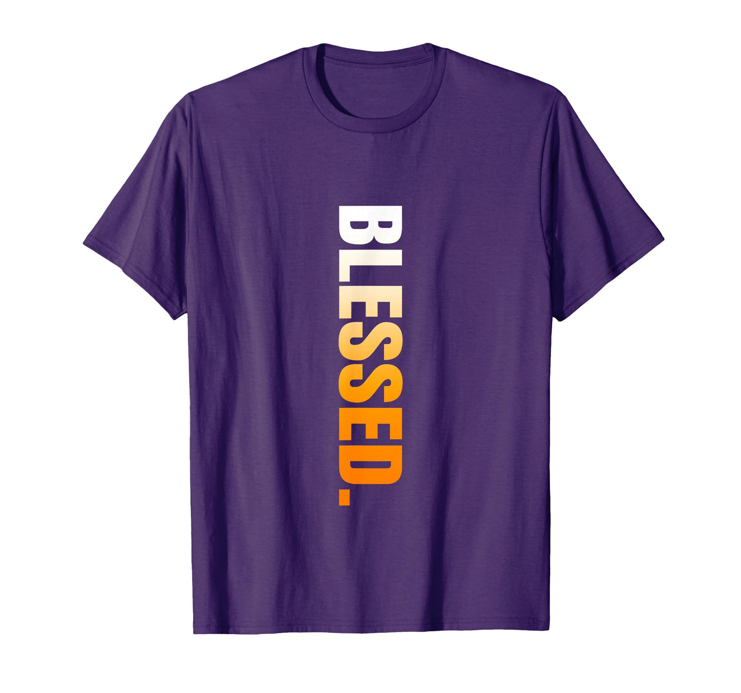 Orange Blessed. Vertical Orange Color Graphic T-Shirt