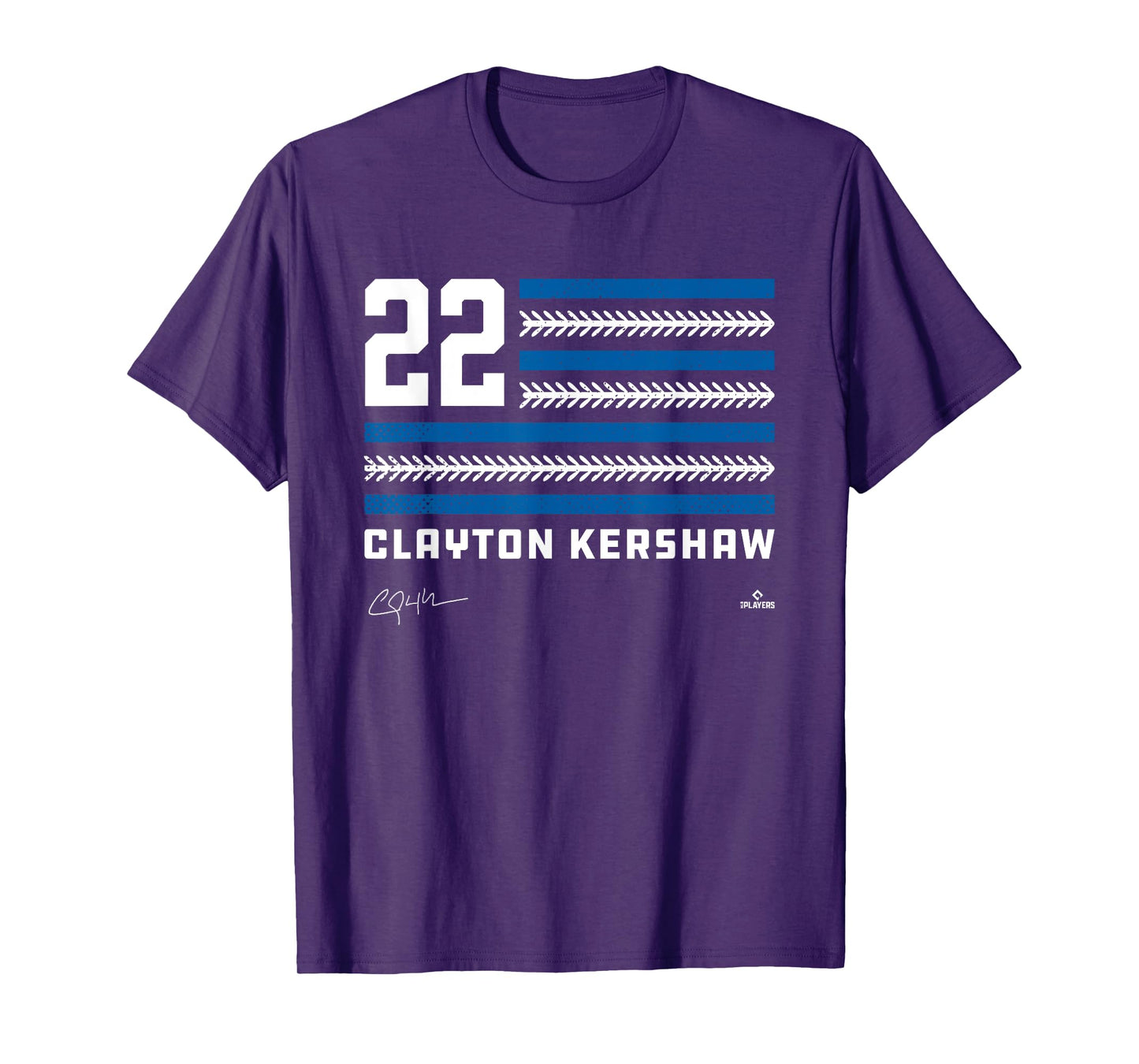 Flag Stripes Clayton Kershaw Los Angeles Baseball MLBPA T-Shirt