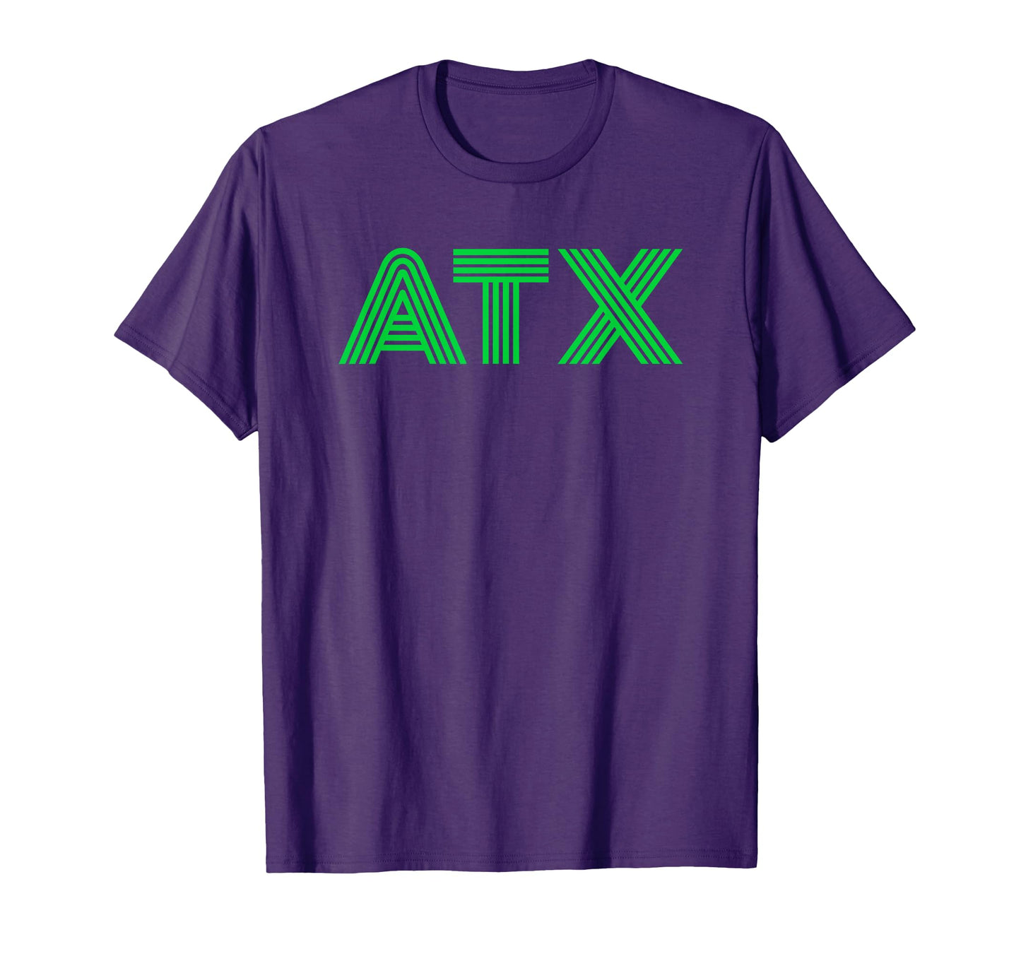 ATX / Austin TX Retro Design In Green T-Shirt
