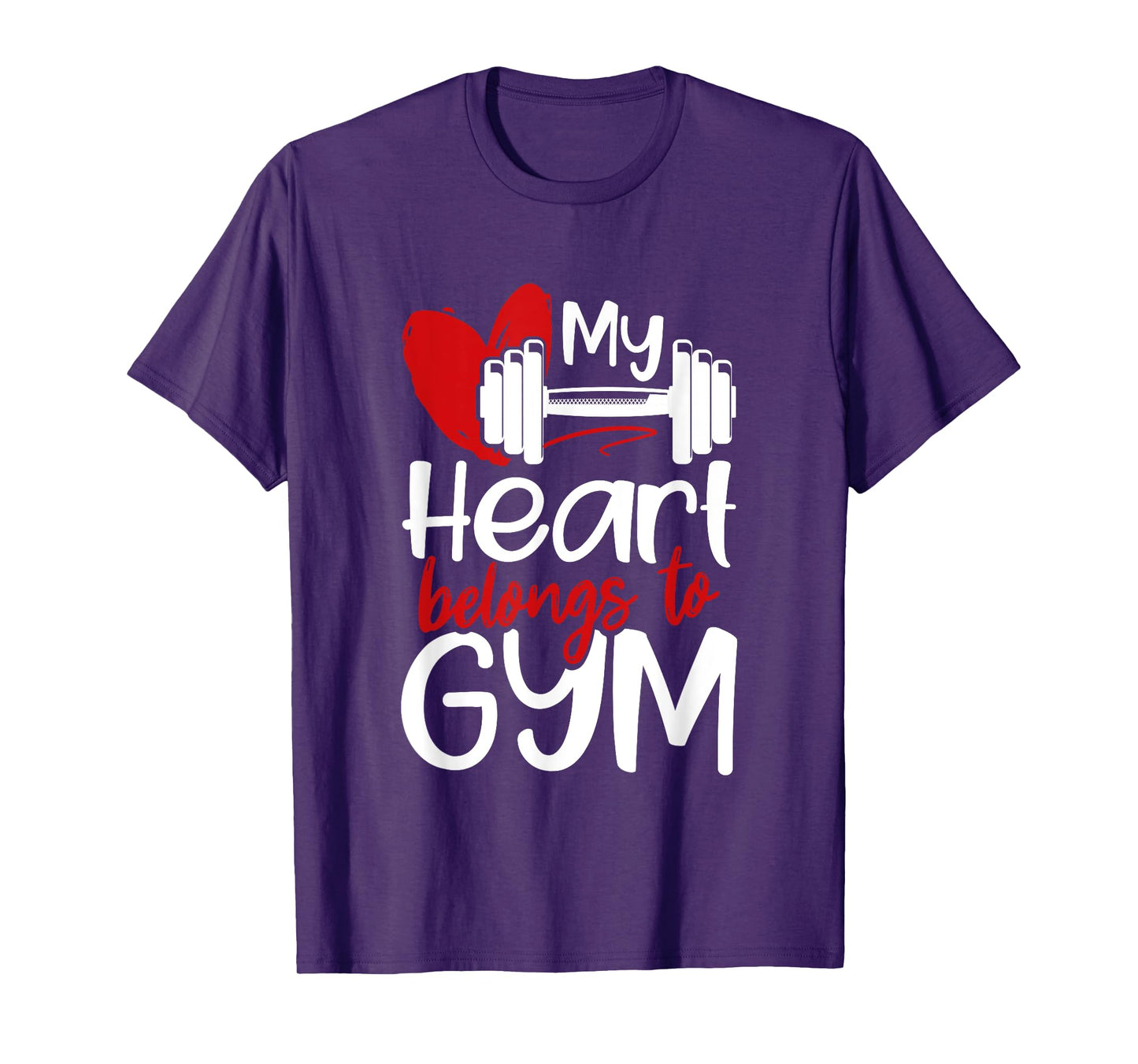 My Heart Belongs To Gym Funny Valentines Day Workout Gift T-Shirt