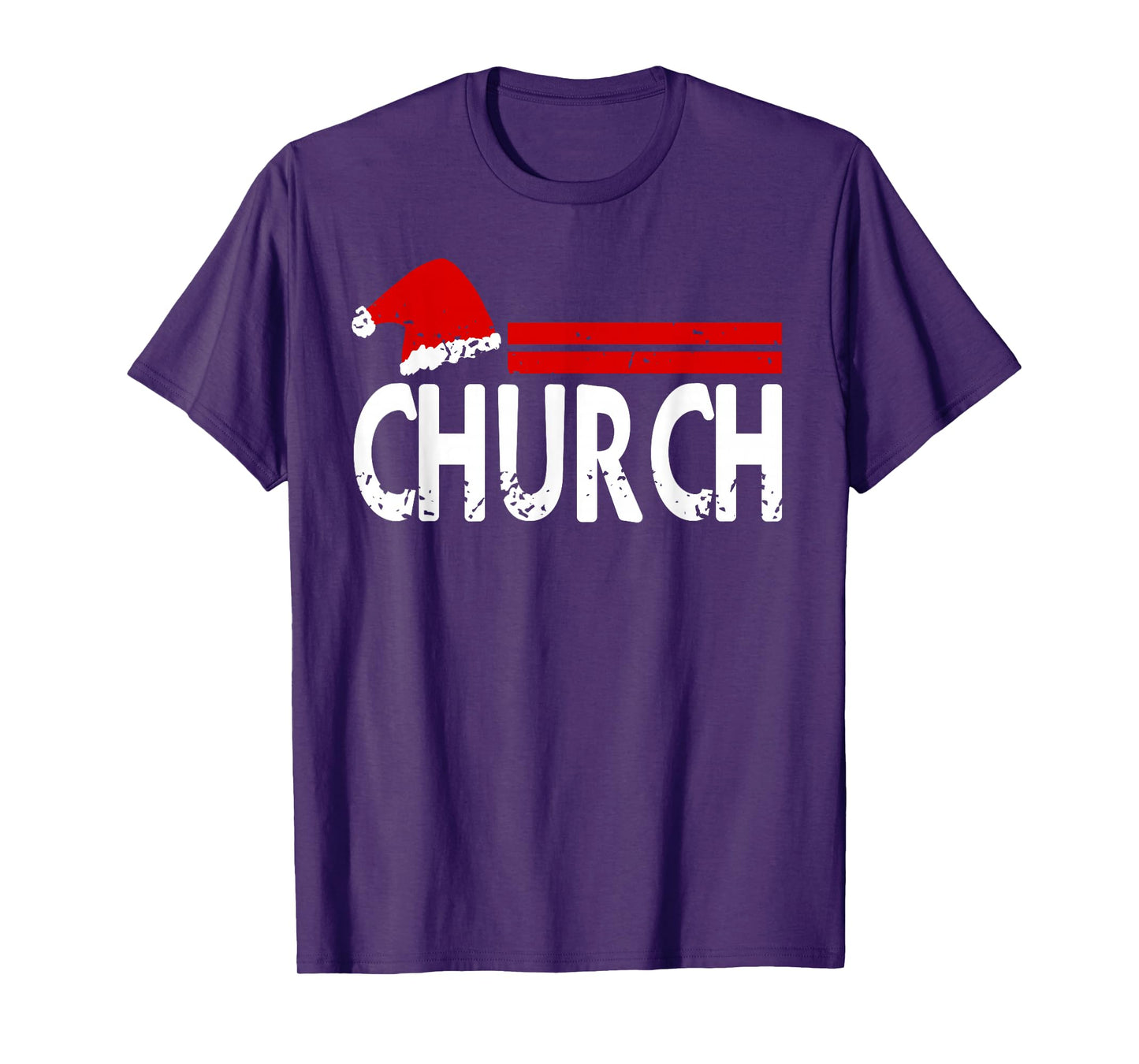 Funny Christmas Church Humor Santa Hat Vibes T-Shirt