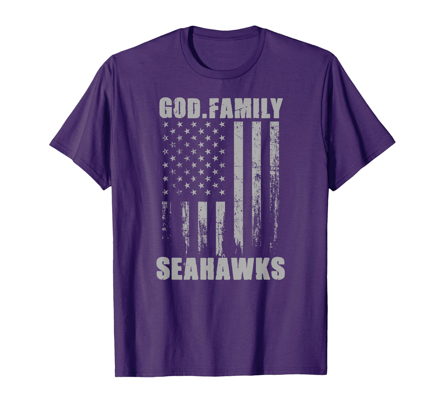 Peninsula Seahawks God. Family. Vintage USA Flag T-Shirt