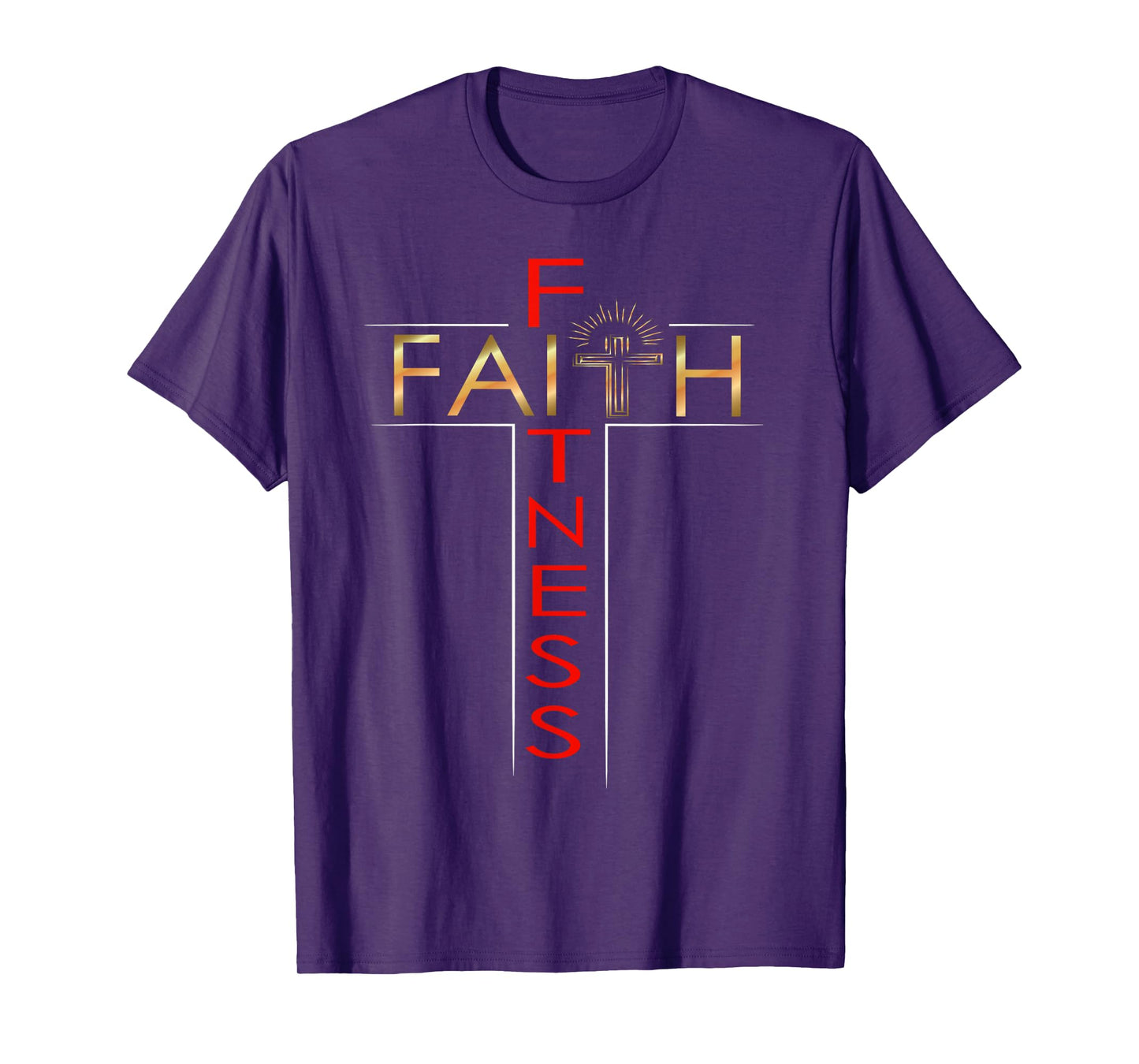 Faith Fitness Cross Christian Workout Modern Gym T-Shirt T-Shirt
