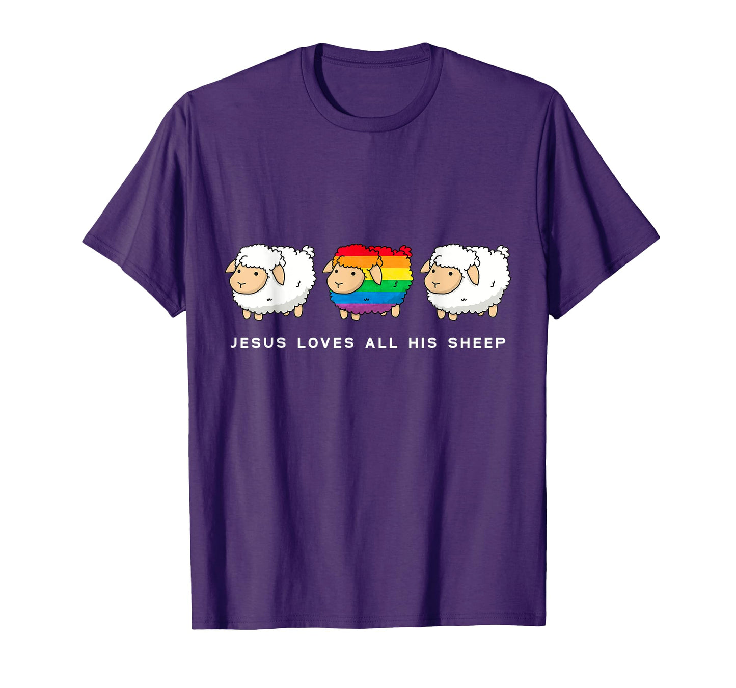 Jesus Loves All His Sheep Gay Pride Queer Christian LGBTQ T-Shirt