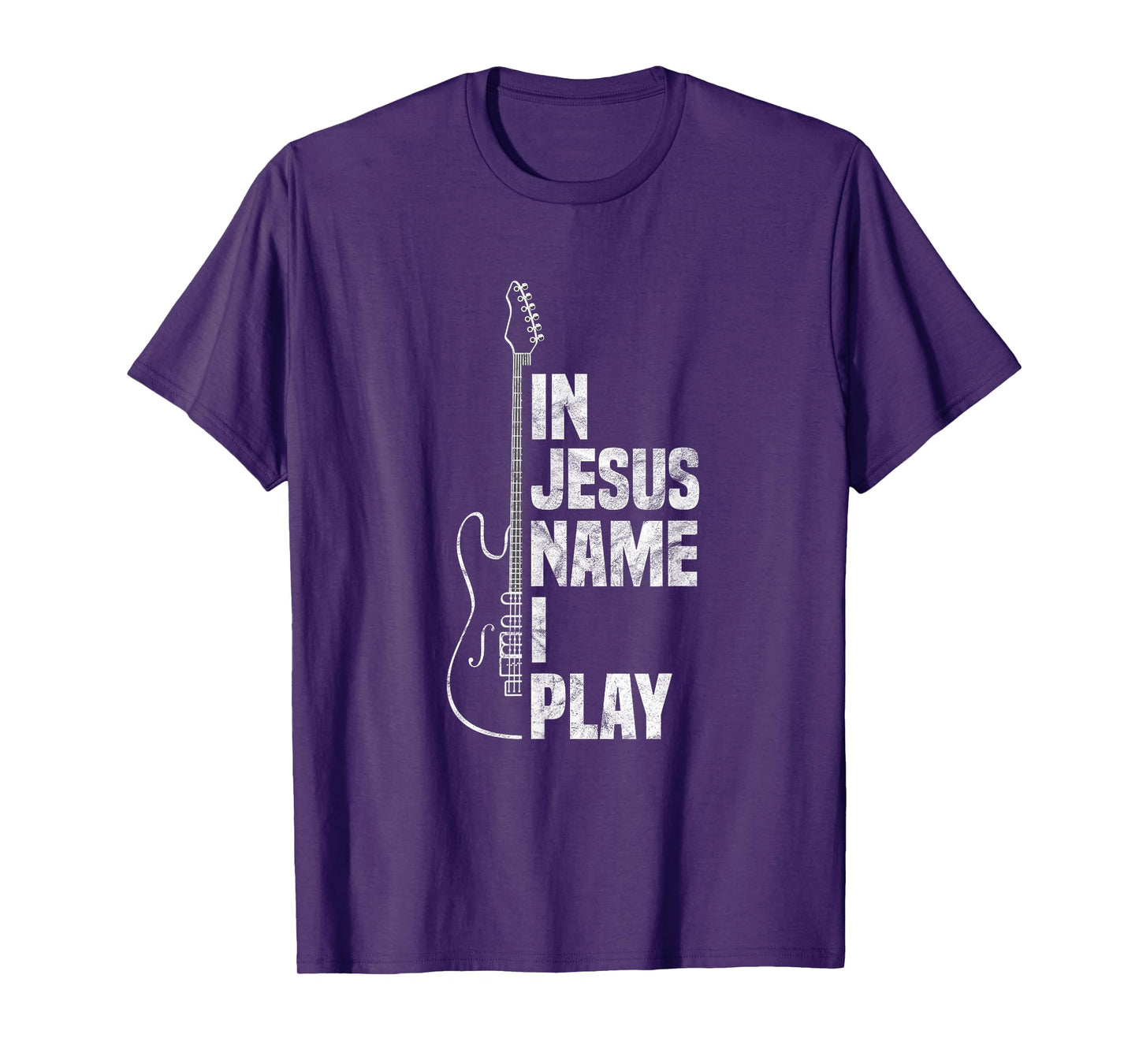 In Jesus Name I Play Guitar Christian Guitar Player T-Shirt