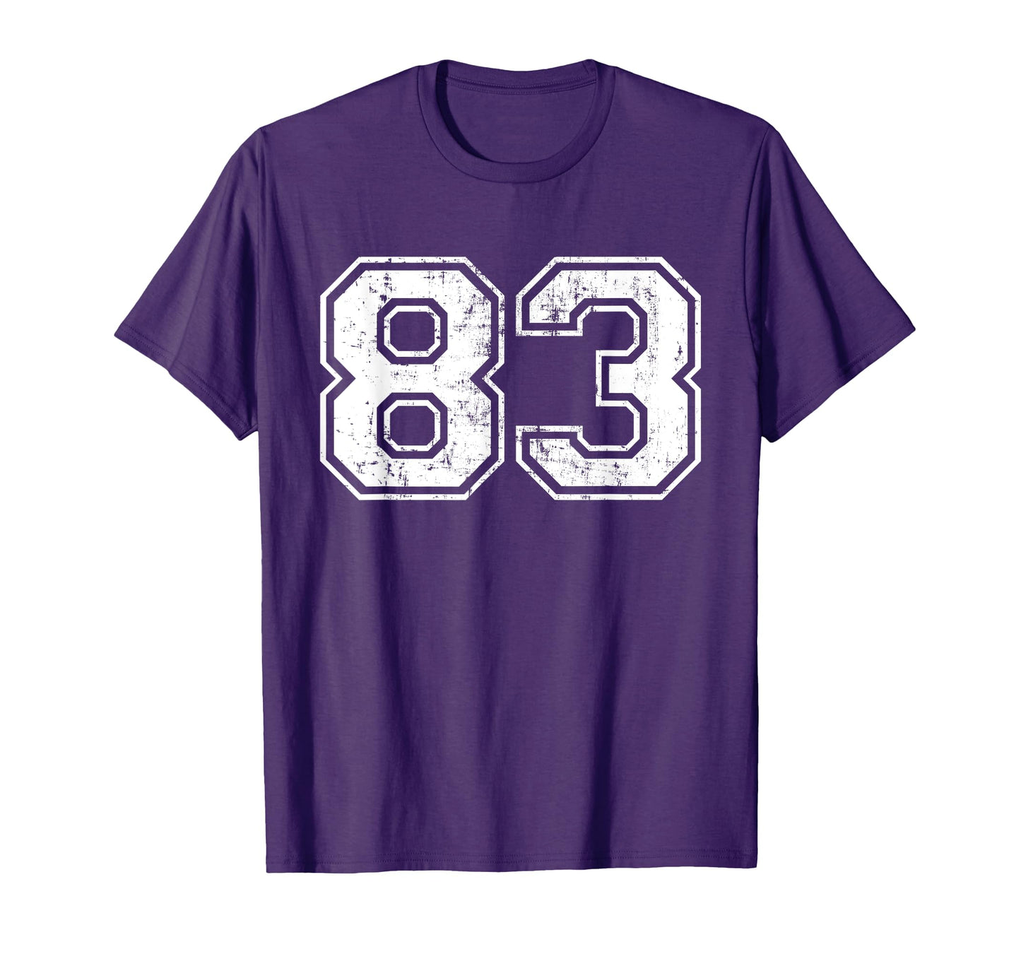 Number 83 Eighty Three Distressed Vintage Sports Team Gym T-Shirt