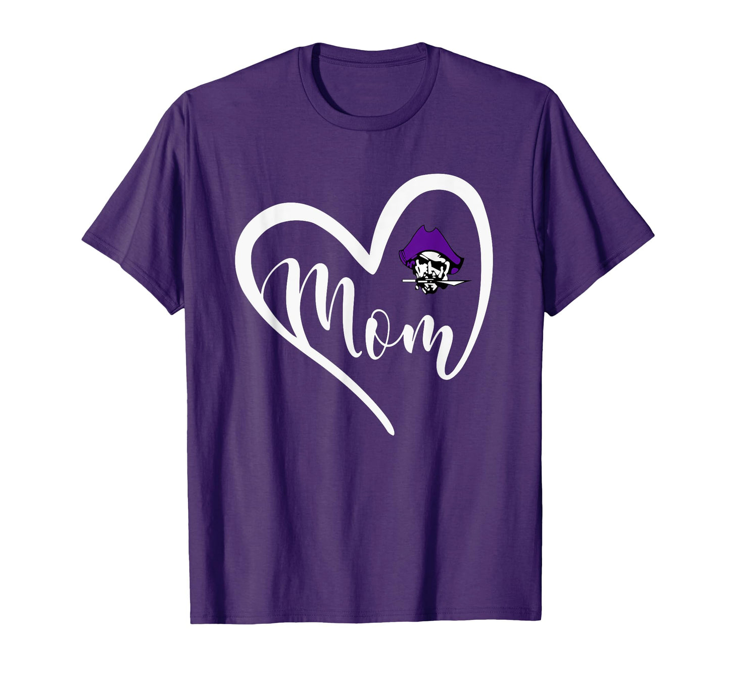 Merrillville Pirates Logo Heart Mom HS T-Shirt