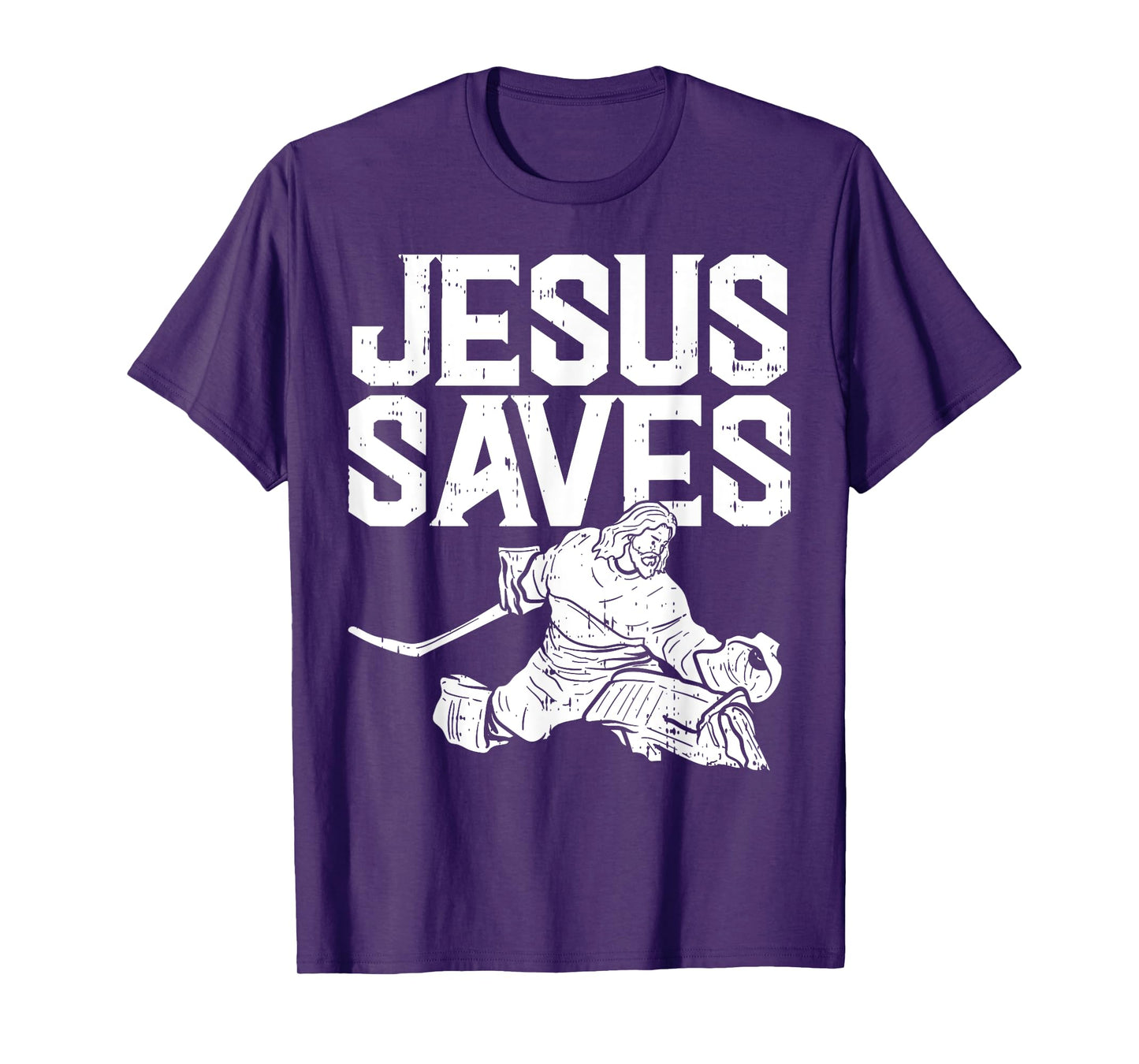 Jesus Saves Ice Hockey Goalie Sport Religious Christian Gift T-Shirt