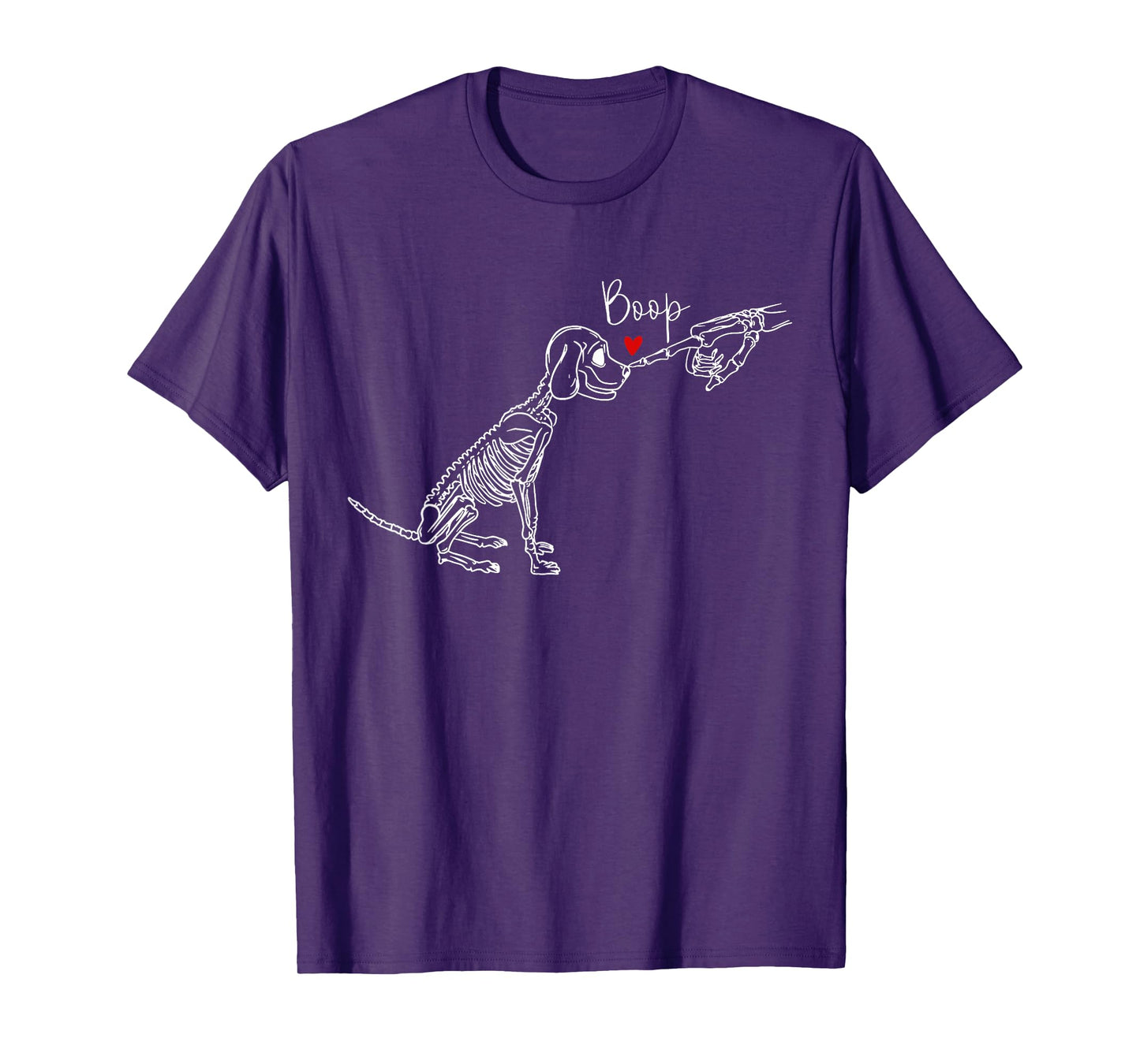 Dog Skeleton Boop Dog Funny Halloween Girl Men Women T-Shirt