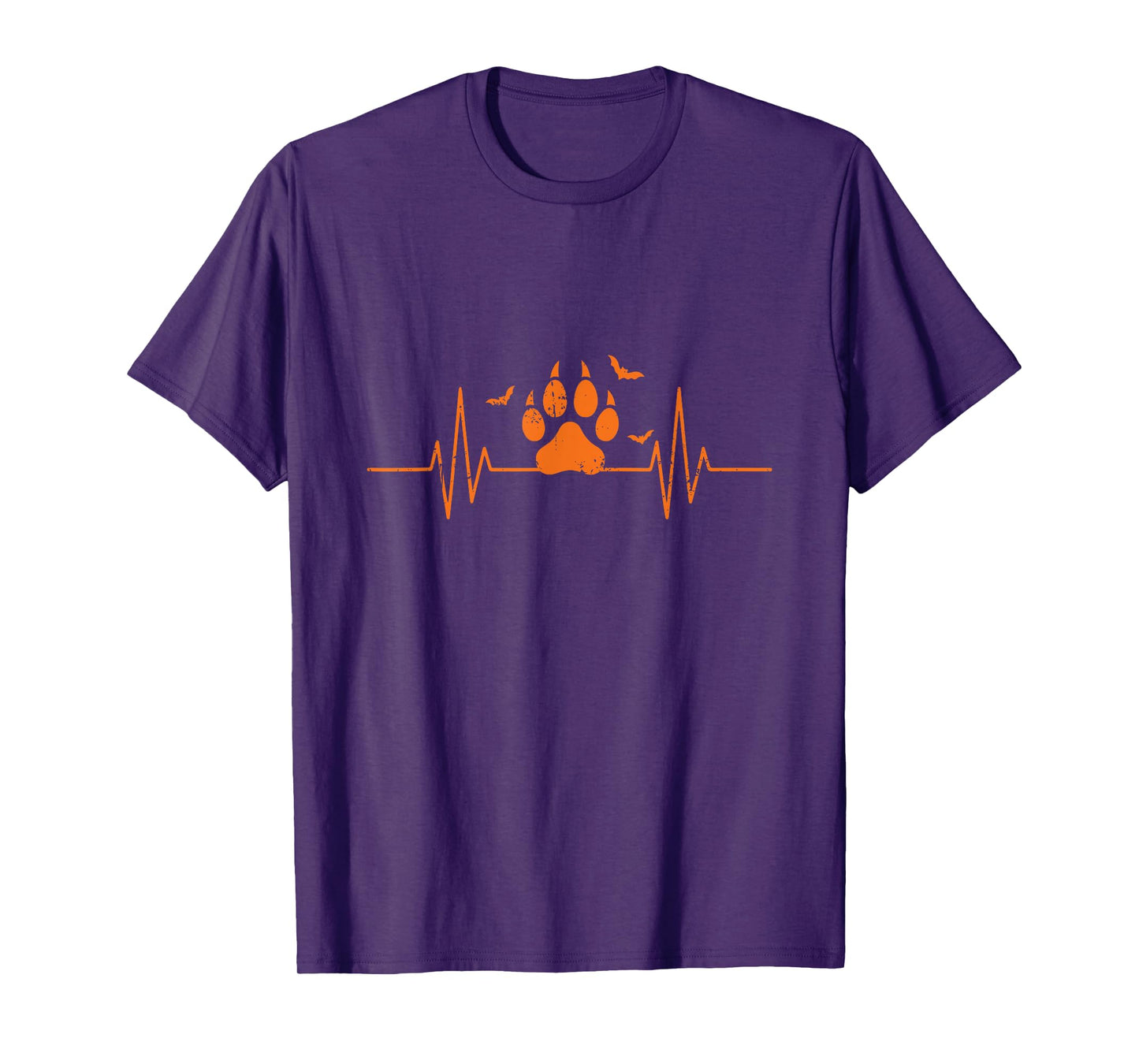 Paw Print Heartbeat EKG Line Halloween T-Shirt