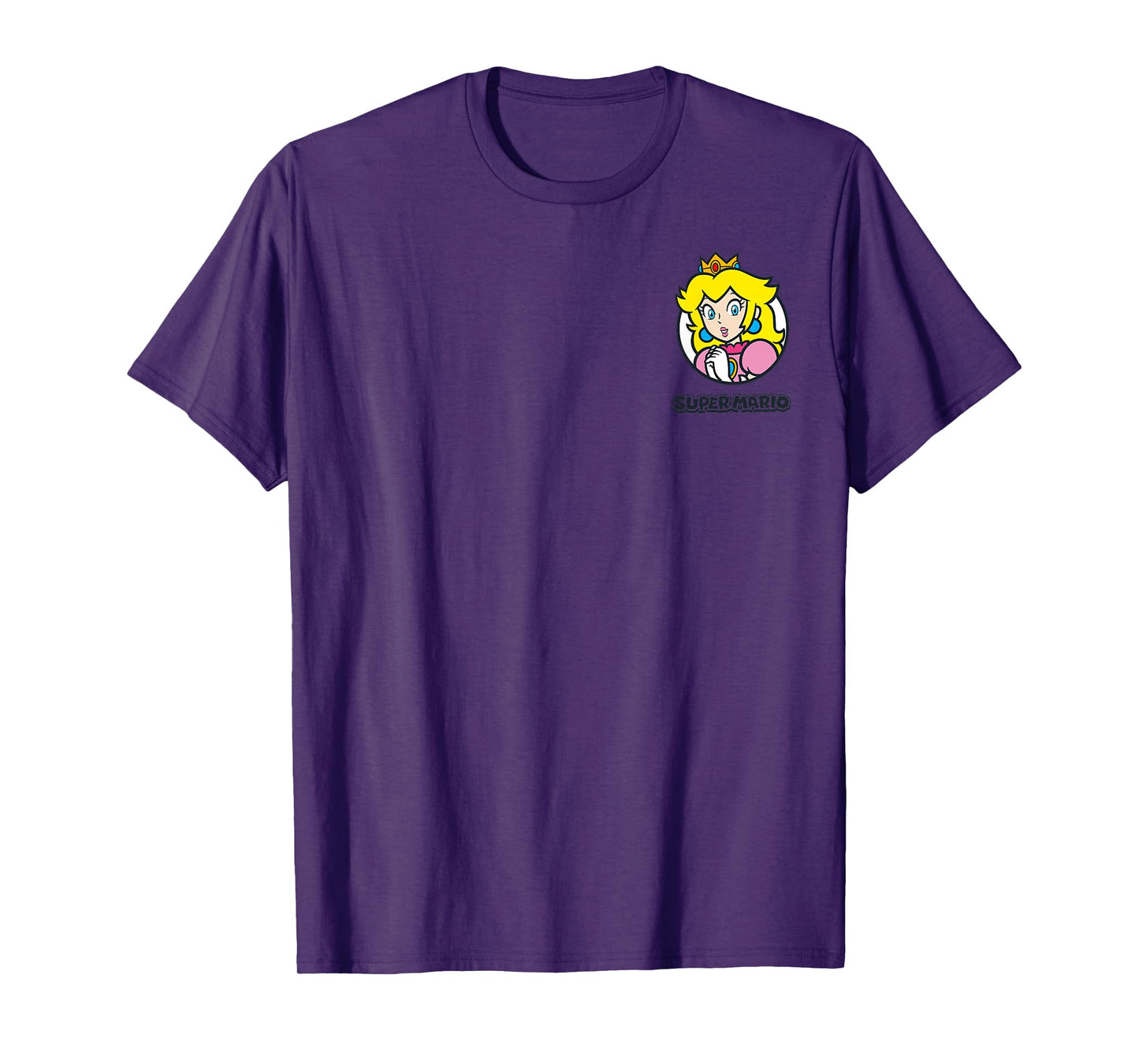 Super Mario Princess Peach Classic Left Chest Icon T-Shirt