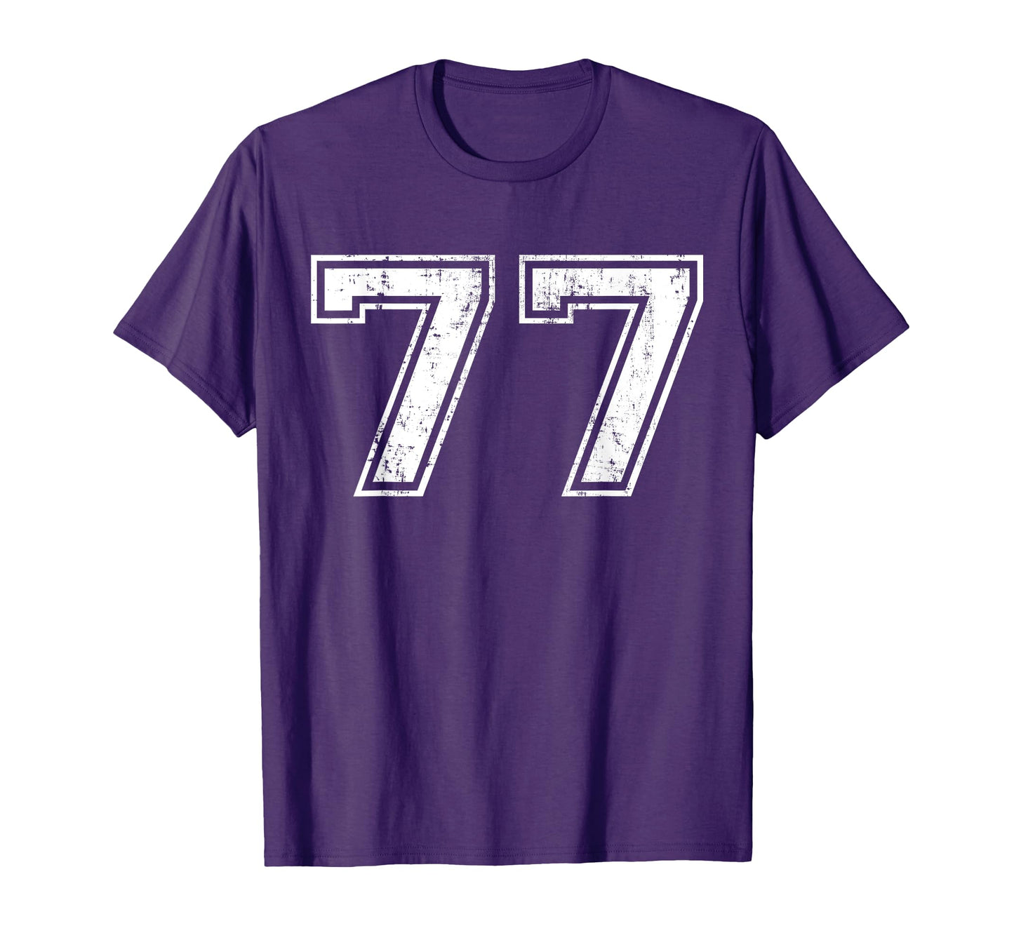 Number 77 Distressed Vintage Seventy Seven Sports Practice T-Shirt