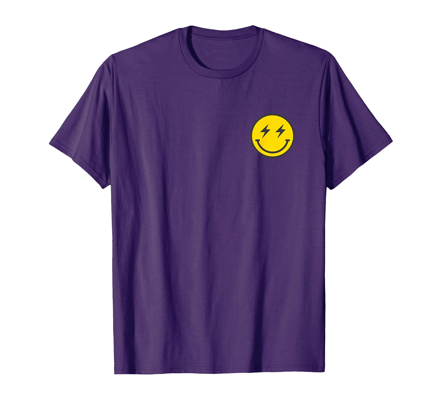 Minimalist 80s Lightning Bolt Eyes Happy Smiling Smile Face T-Shirt