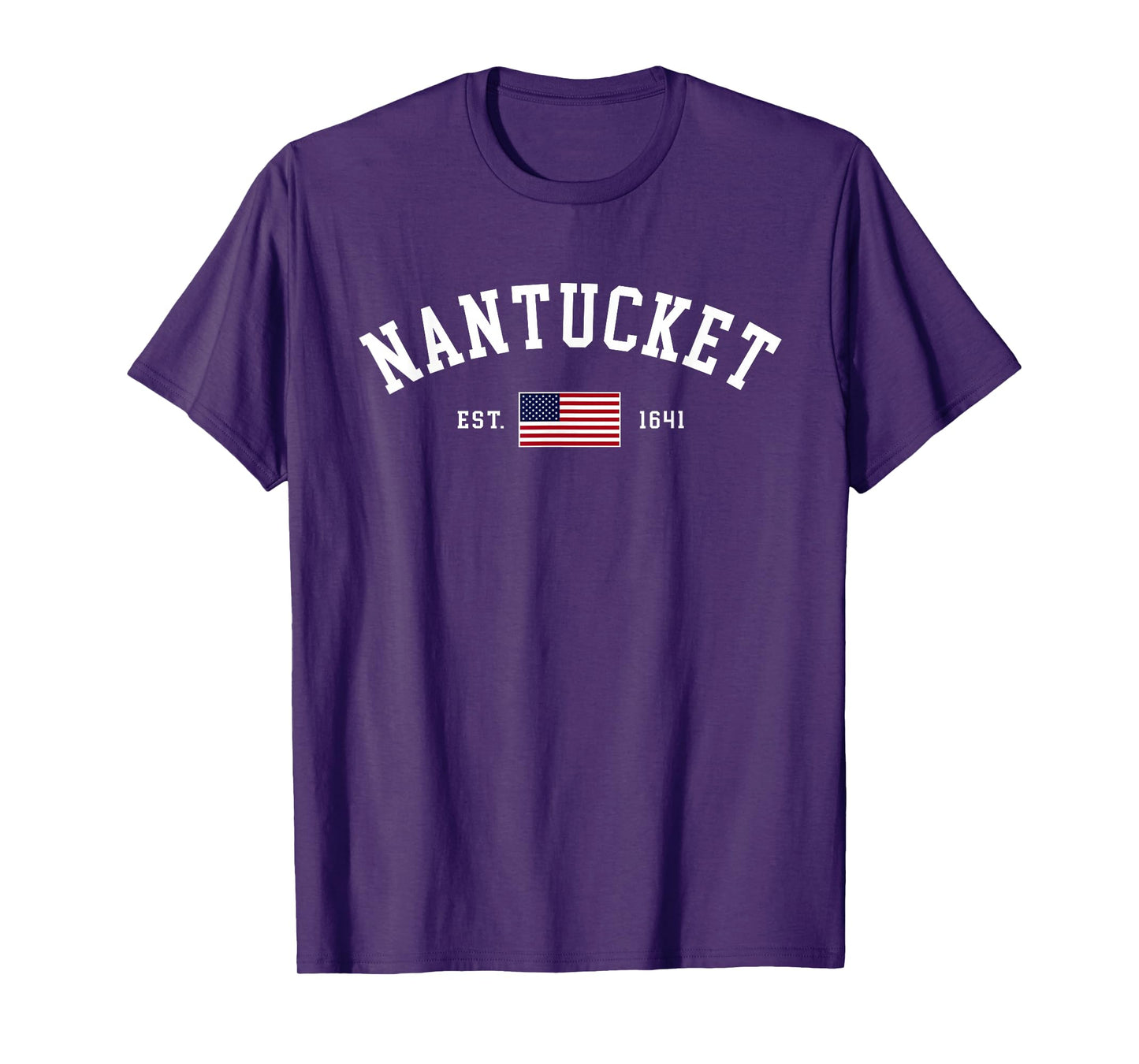 Nantucket Massachusetts July 4th US Flag Retro Throwback T-Shirt