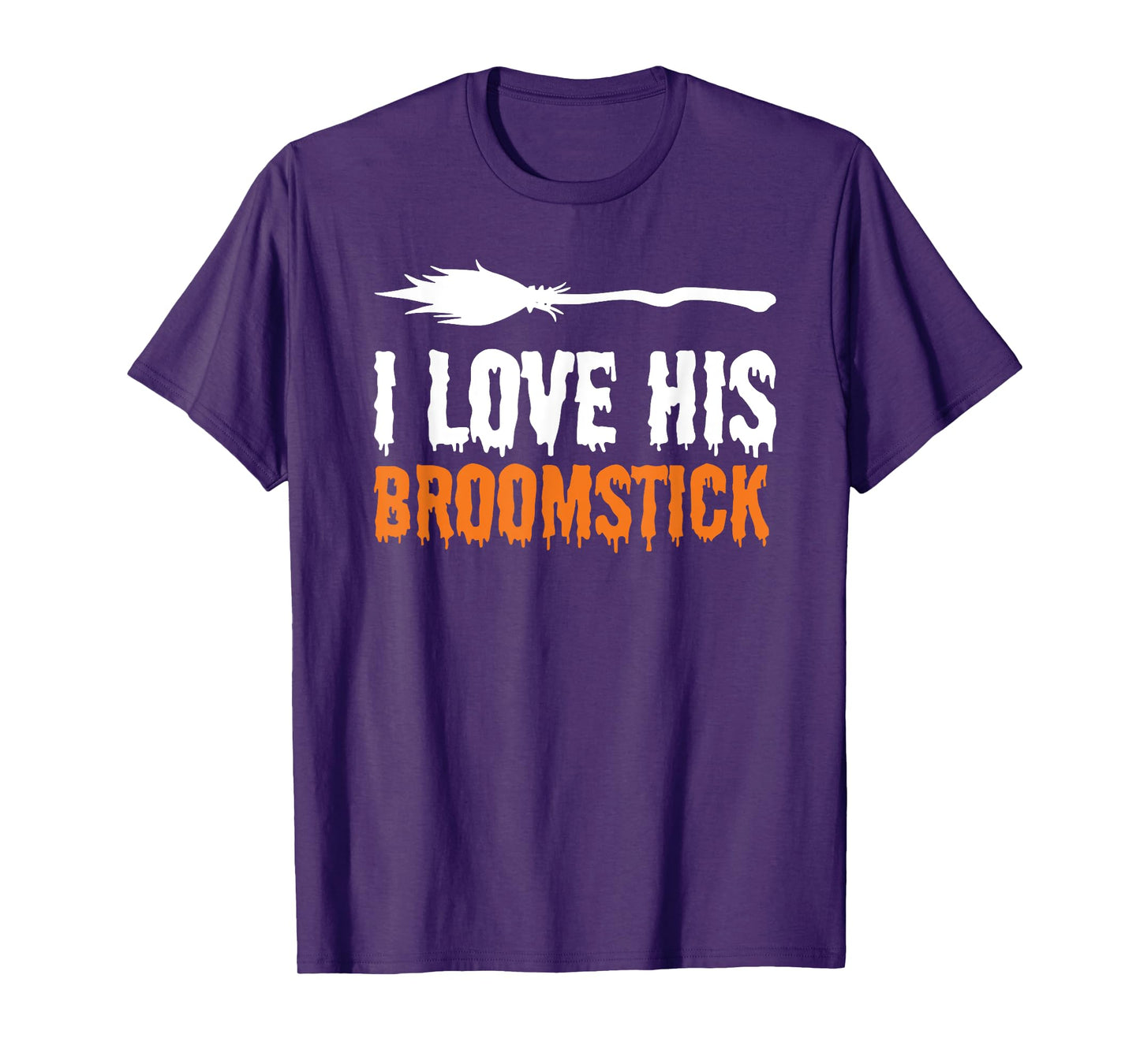 I Love His Broomstick I Love Her Pumpkins Halloween Couples T-Shirt