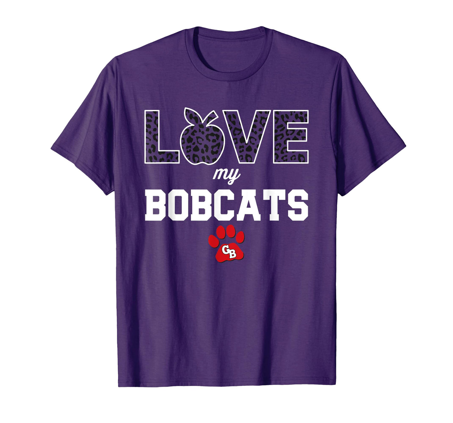 Grand Blanc Bobcats Logo Love My Team HS T-Shirt