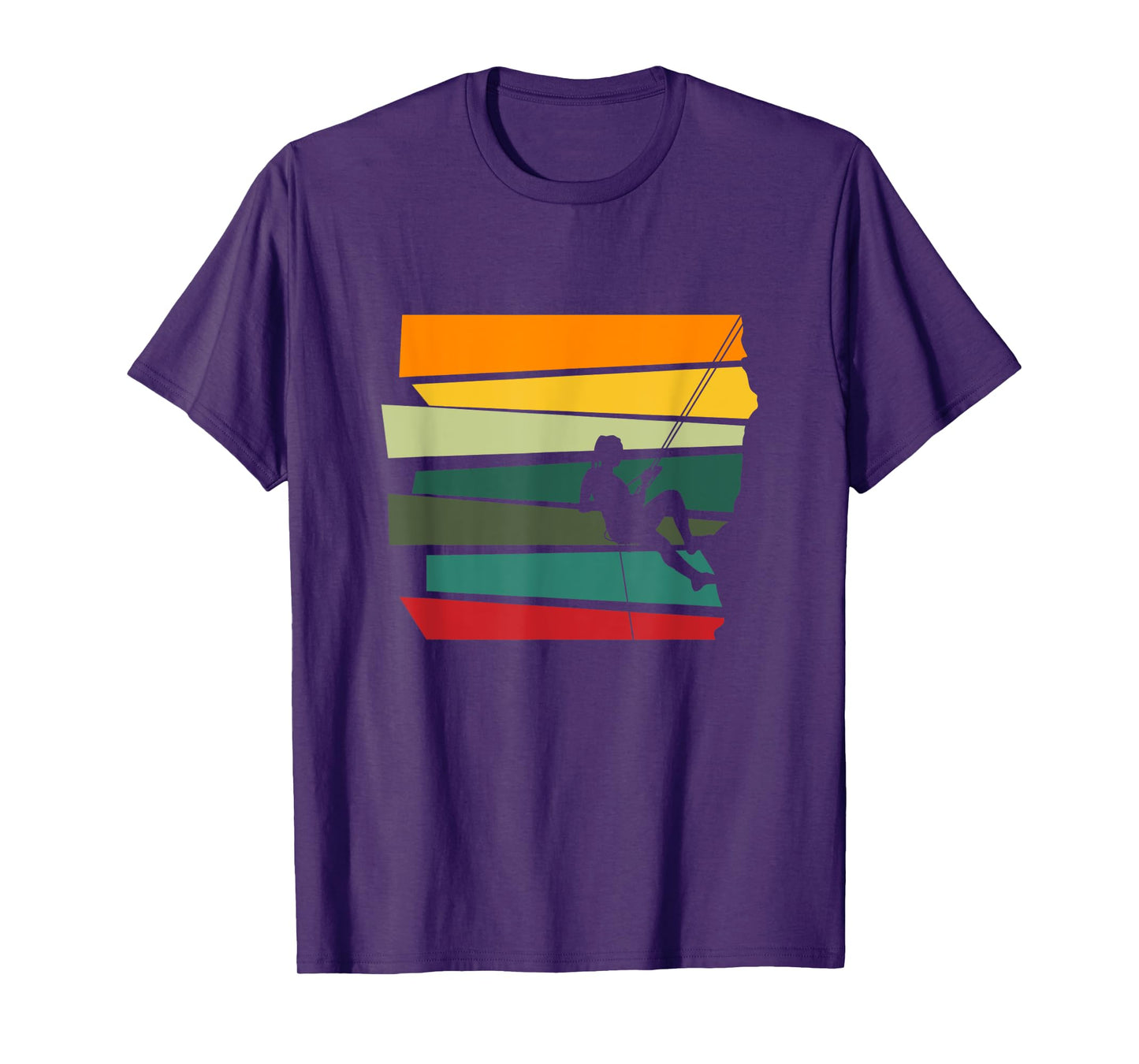 Vintage Rock Climbing Retro Climber Silhouette T-Shirt