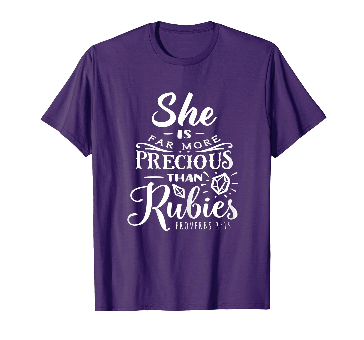 Womens She is Far More Precious Than Ruby Religious Faith Jesus T-Shirt