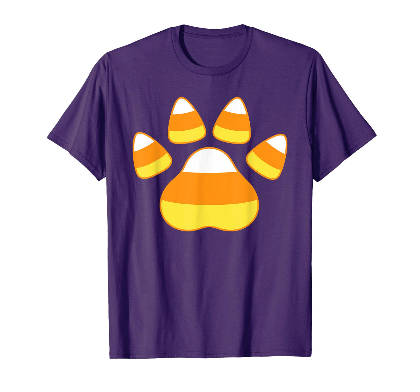 Paw Candy Corn Dog Cat Animal Funny Halloween Men Women Kids T-Shirt