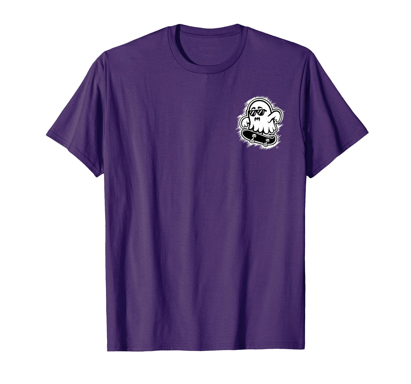 Funny Ghost On Skateboard Retro Halloween Costume Kids Boys T-Shirt