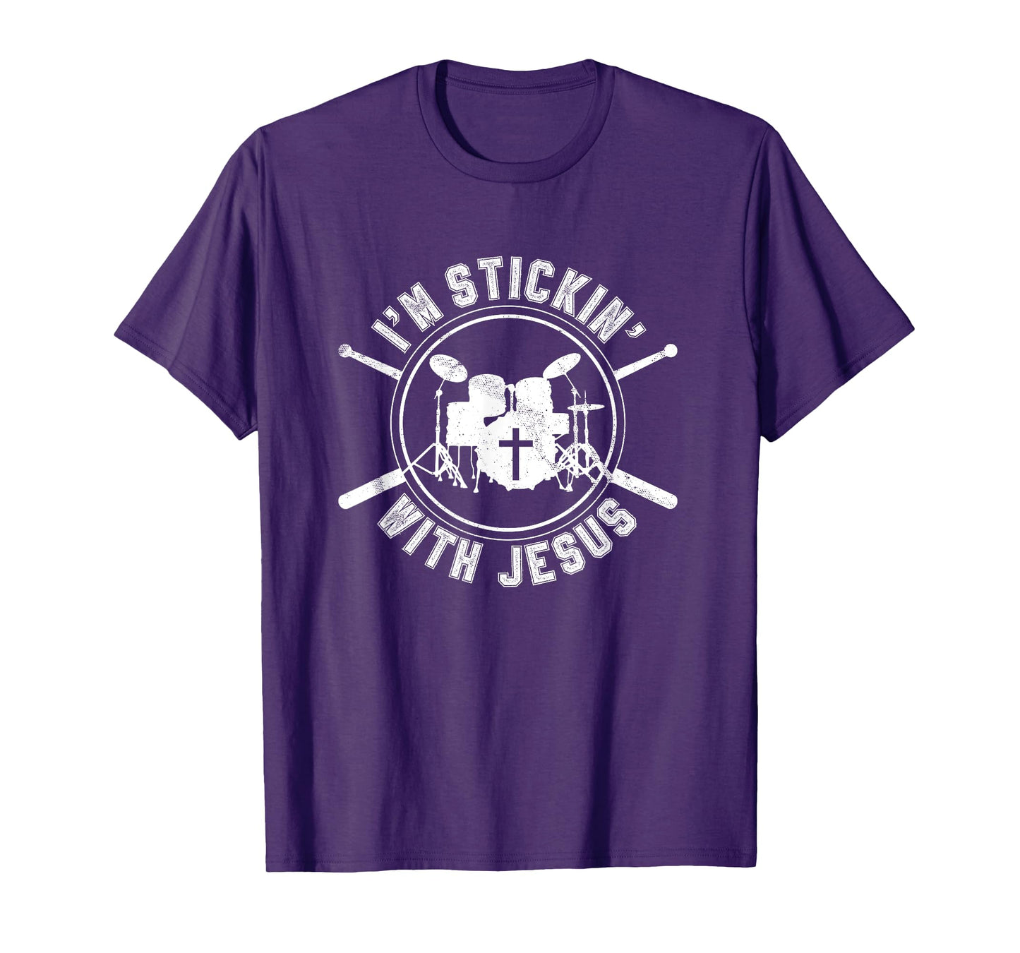I'm Stickin with Jesus Christian Drummer T-Shirt Drum Sticks T-Shirt