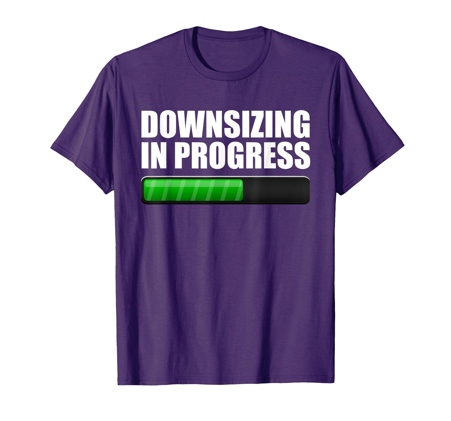 Downsizing In Progress Bar Weight Loss Funny Get Fit T-Shirt T-Shirt