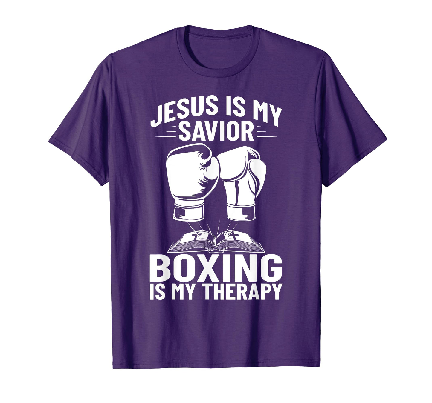 Jesus Is My Savior Boxing Is My Therapy Boxing Trainer T-Shirt